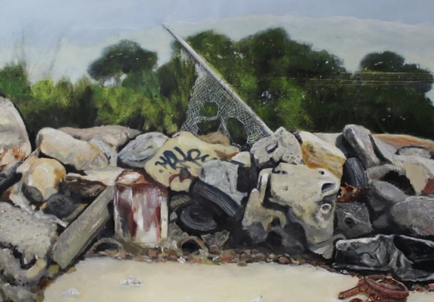 On the Beach 2016, oil on linen on hardboard 84 x 59 cm