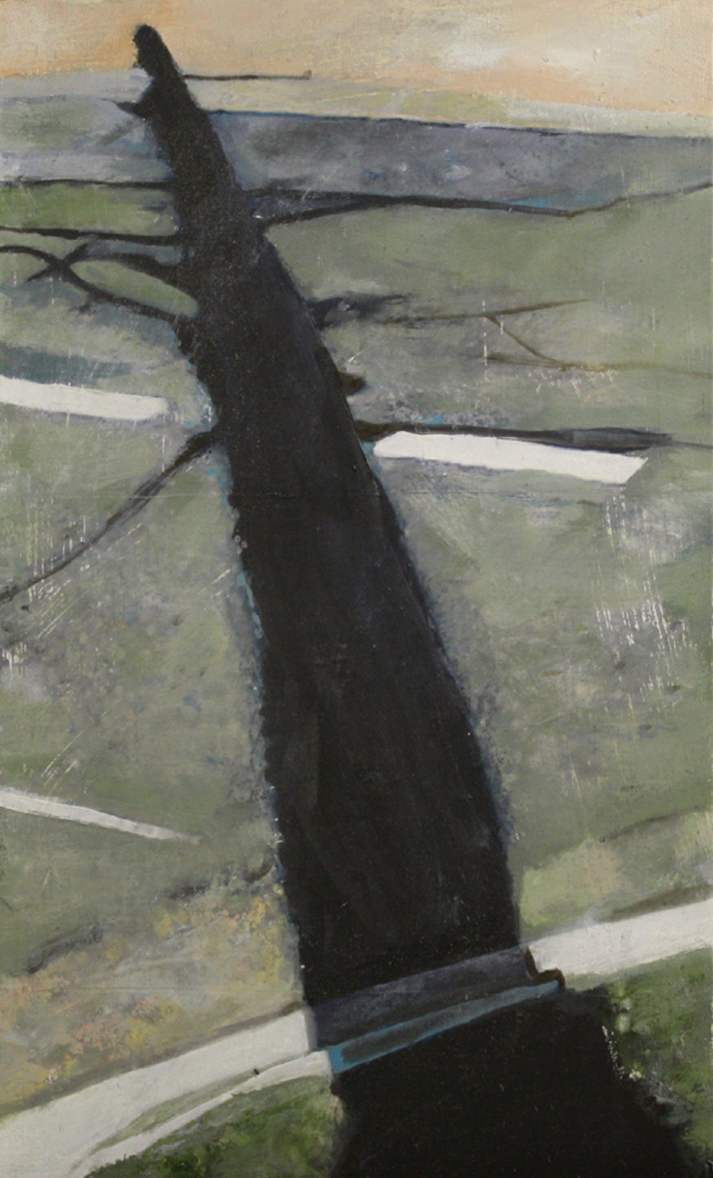  Shadows and Roads:  34800   2011, oil on canvas on hardboard  48 x 29 cm       