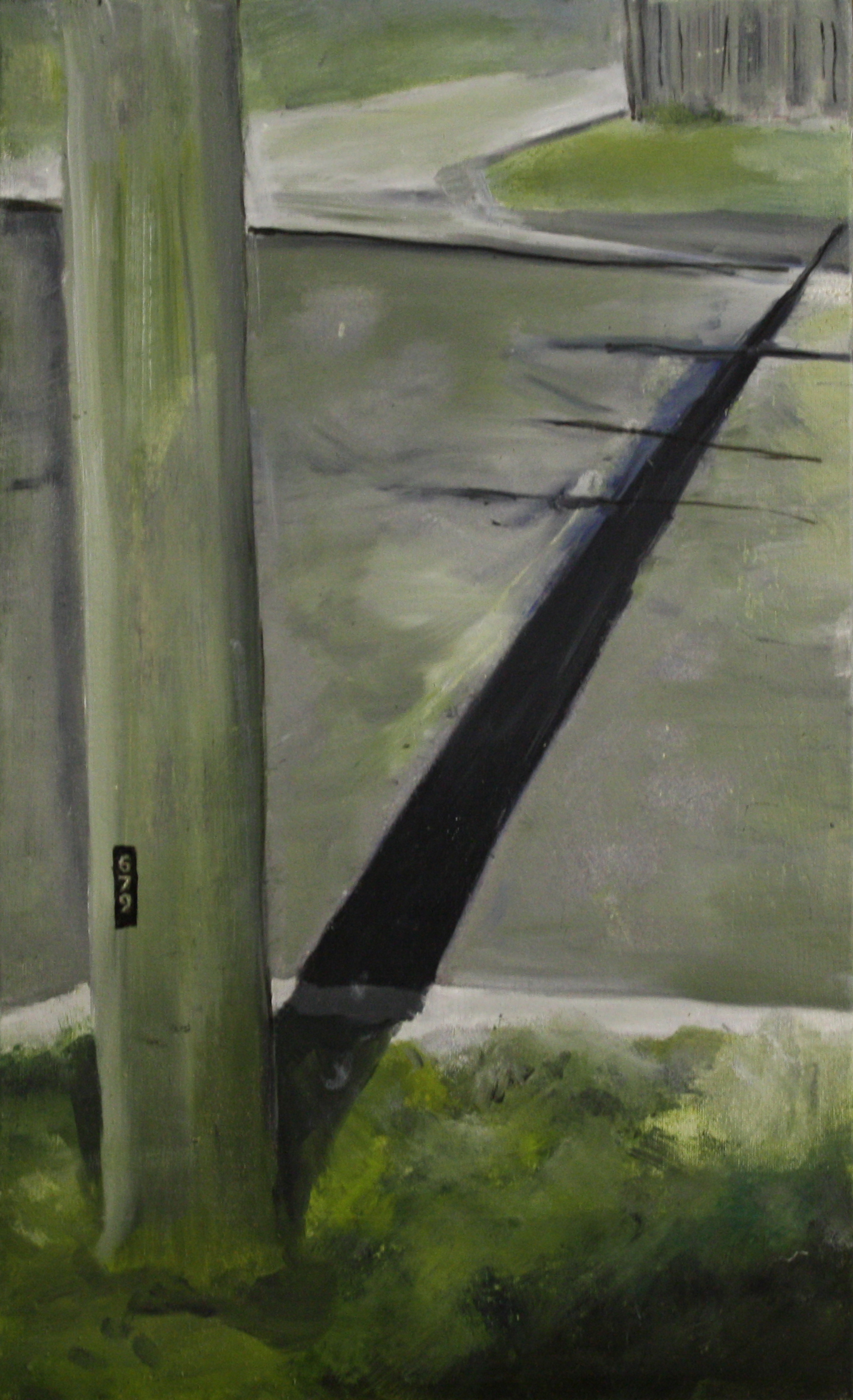  Pole and Roads:  312   2011, oil on canvas on hardboard  50 x 76 cm         