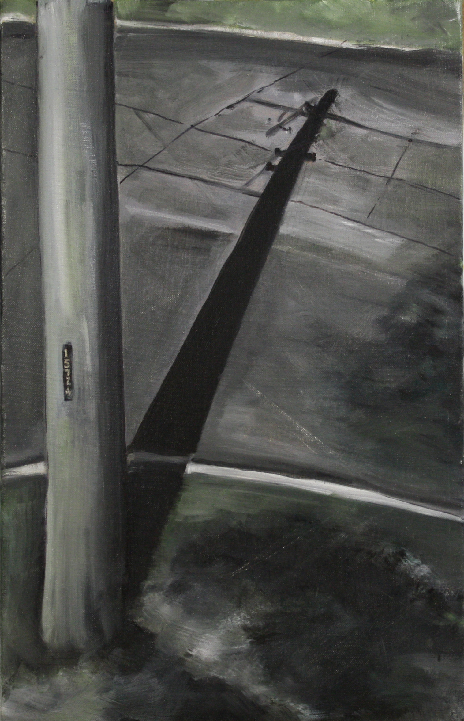  Pole and Roads  15724   2011 oil on canvas on hardboard  50 x 76 cm     