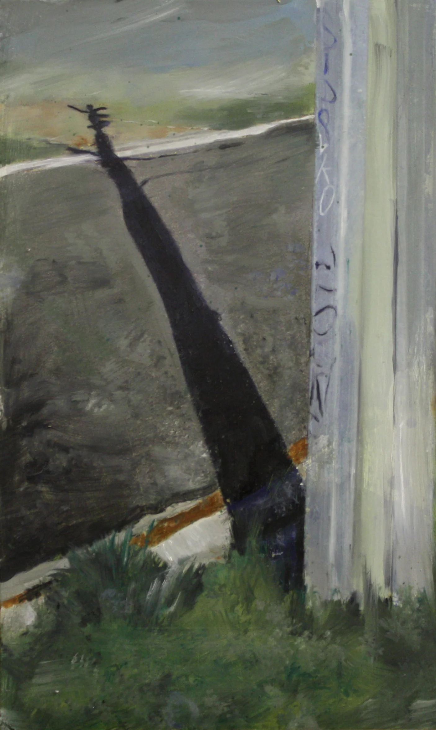 Poles and Roads: 17768 2011, oil on canvas on hardboard 50 x 76 cm