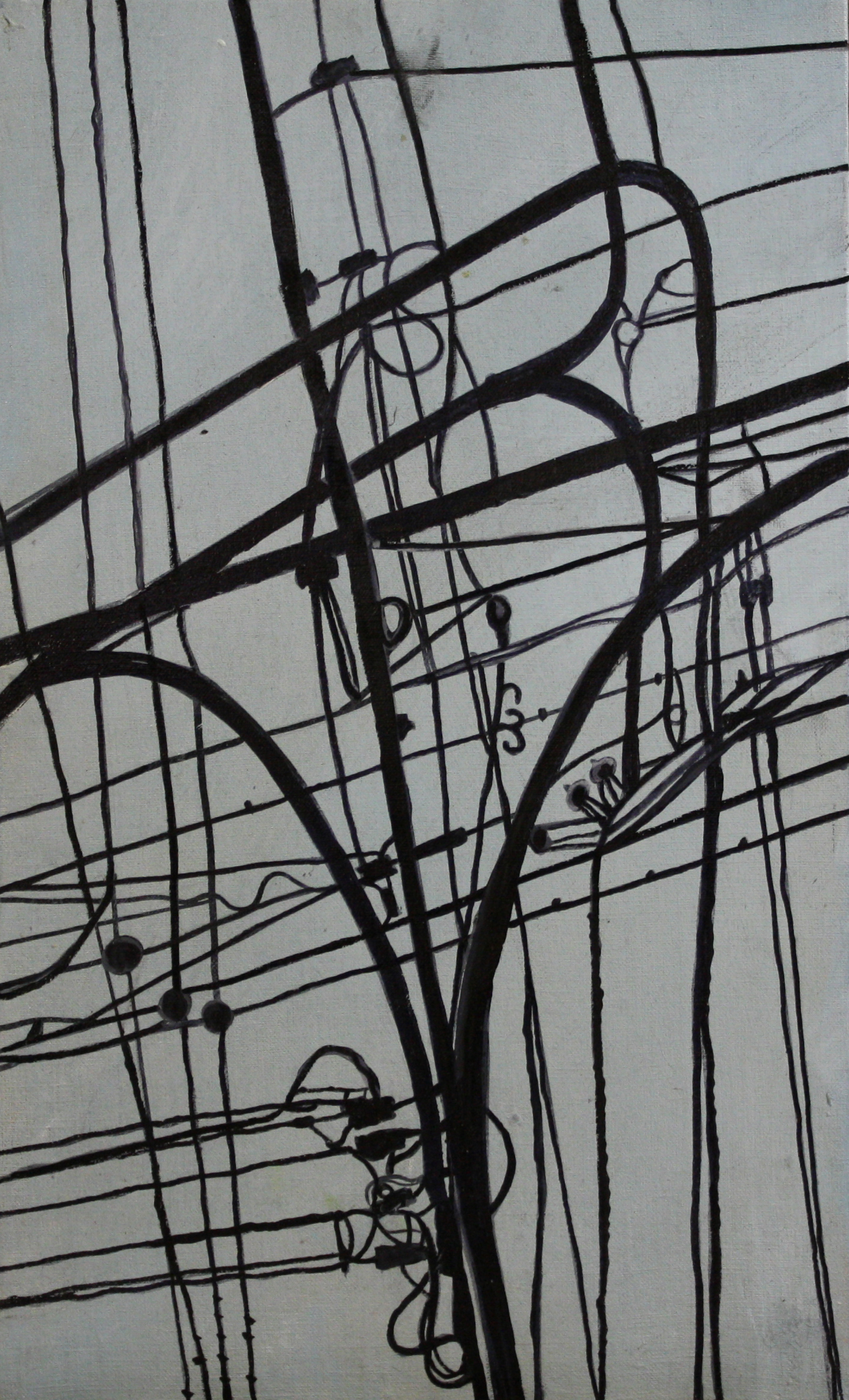  Wires:  Tangle   2011, oil on canvas on hardboard  50 x 76 cm  private collection     
