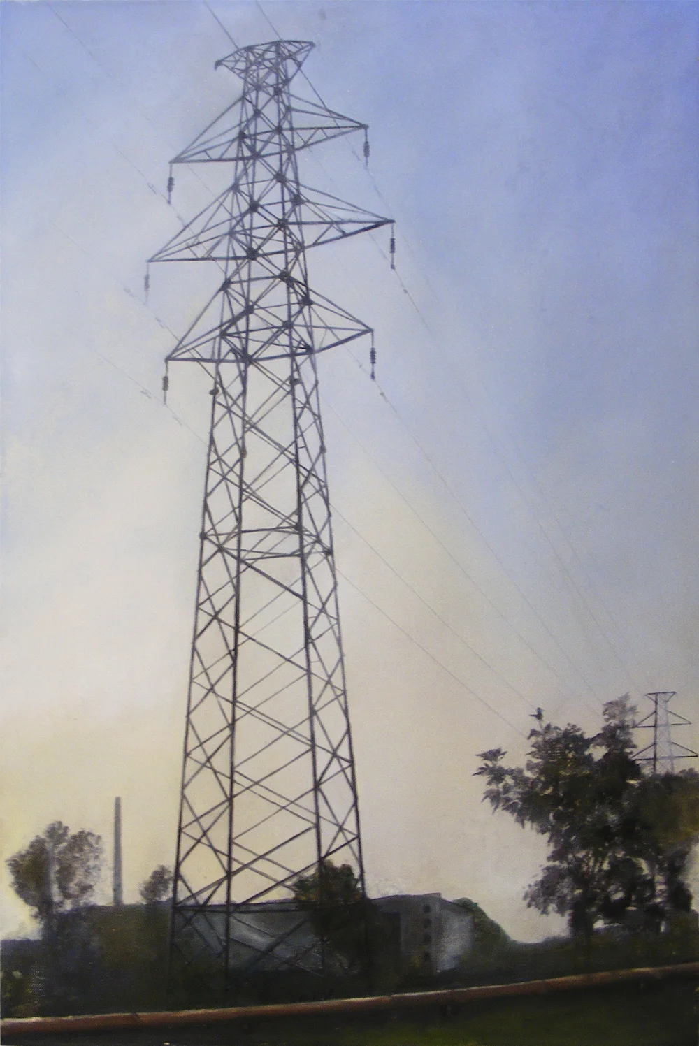 Lost Edgeland 2015.
Ink and oil on canvas on board.
75 x 50 cm. 
