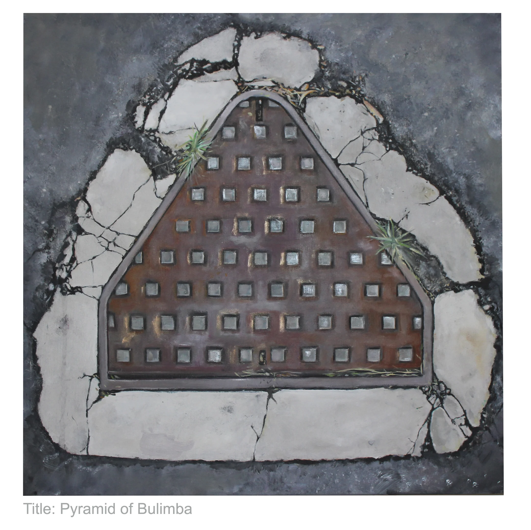 Pyramid of Bulimba 2015.
Ink oil on canvas. 
61 x 61 cm.
Private Collection.