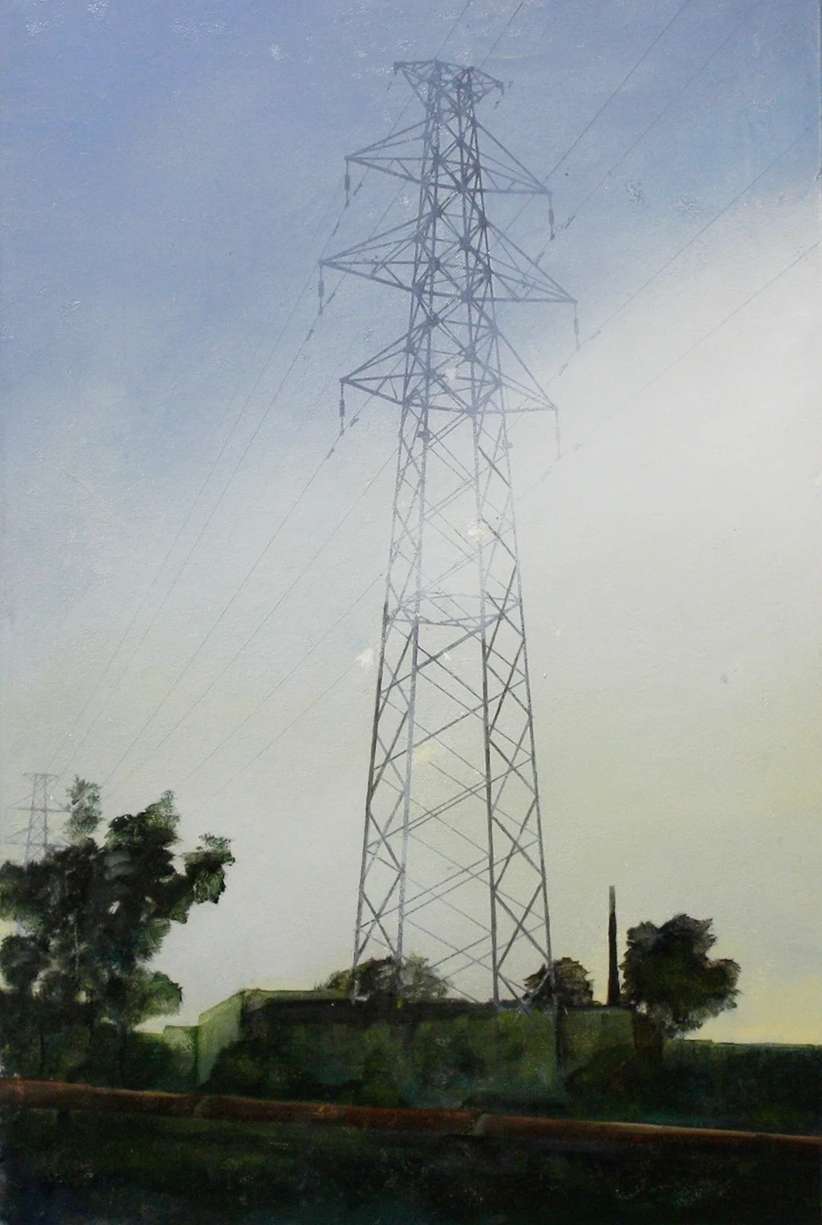 Edgeland 2015.
Ink and oil on canvas on board.
75 x 50 cm.