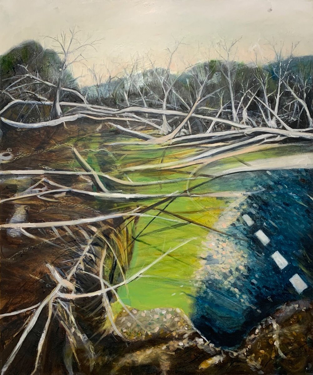 Cassandra contemplates the River Lethe:  2020 Oil on canvas,  61 x 51 cm