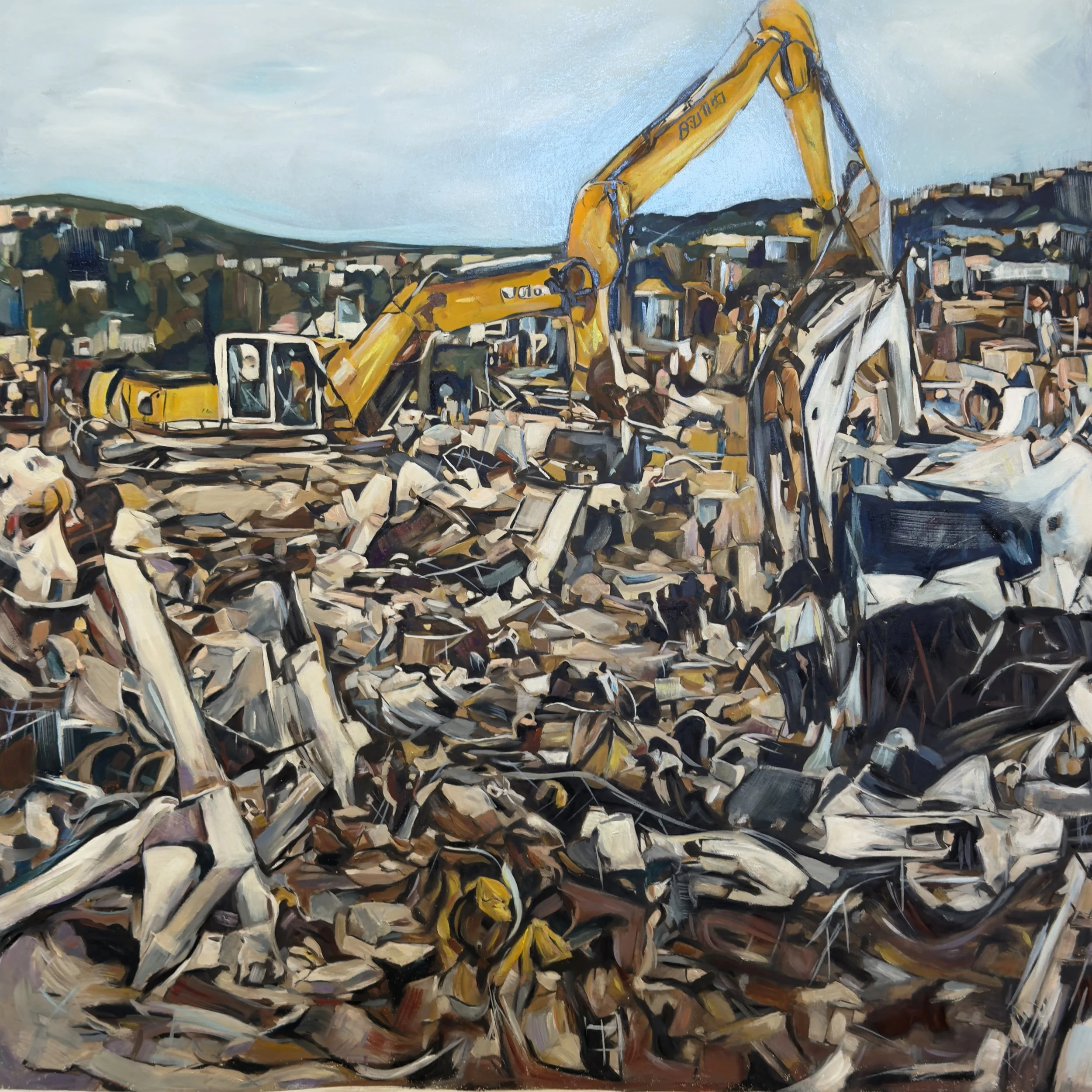 Discarded Memories 2026.
Ink, humbrol enamel and oil paint on canvas.
61 x 61 cm.