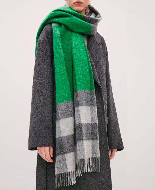 COS Check and stripe scarf £49COS Round-neck A-line coat £150.00