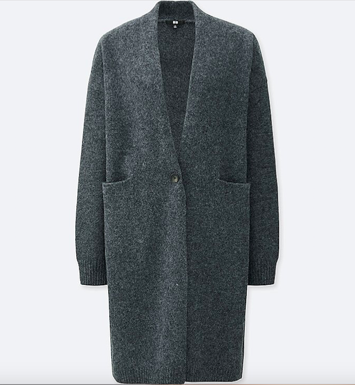 UNIQLO WOMEN MELANGE WOOL LONG SLEEVE COAT £29.90