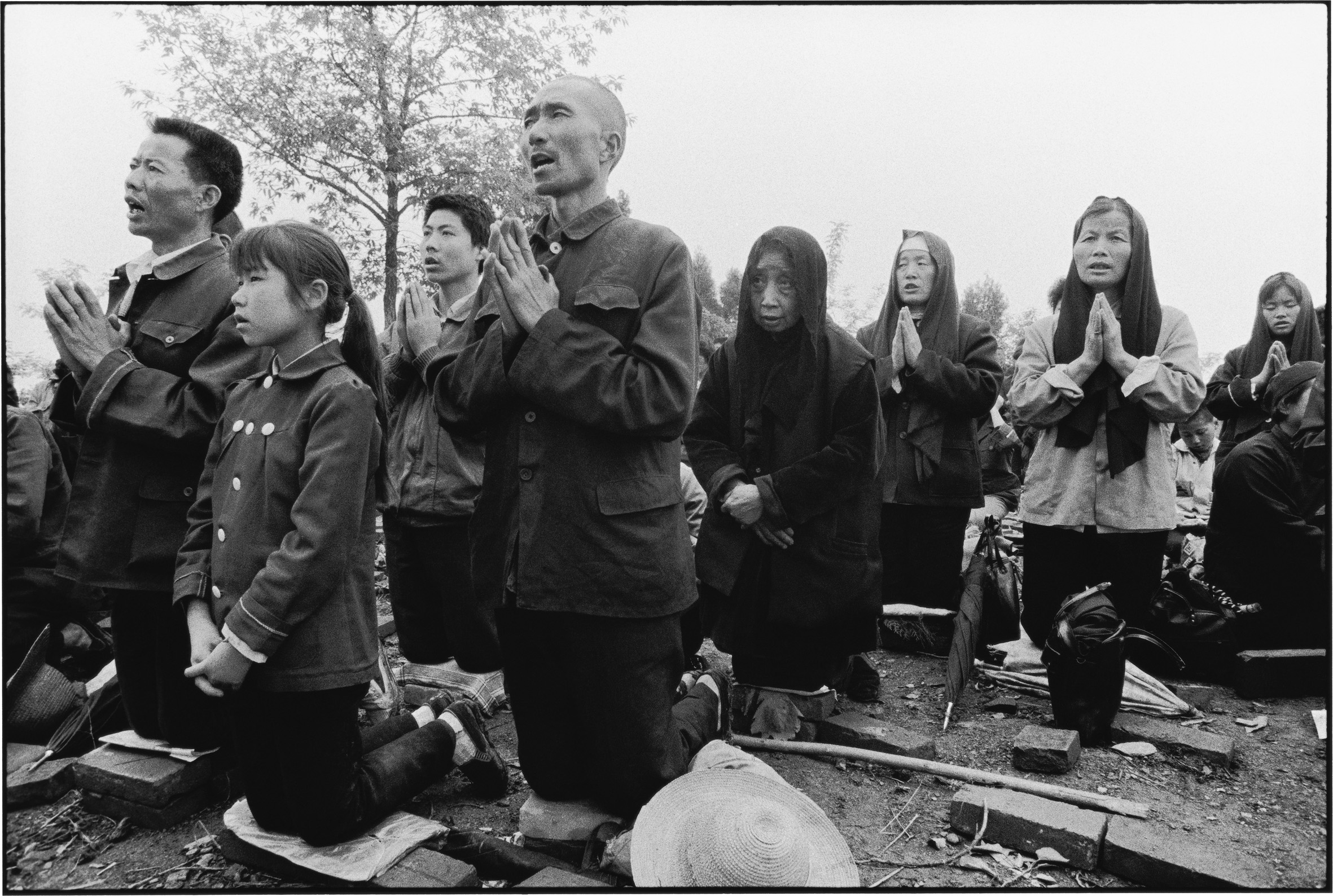 Worshippers Receive Communion in the Open Air, Shaanxi, China