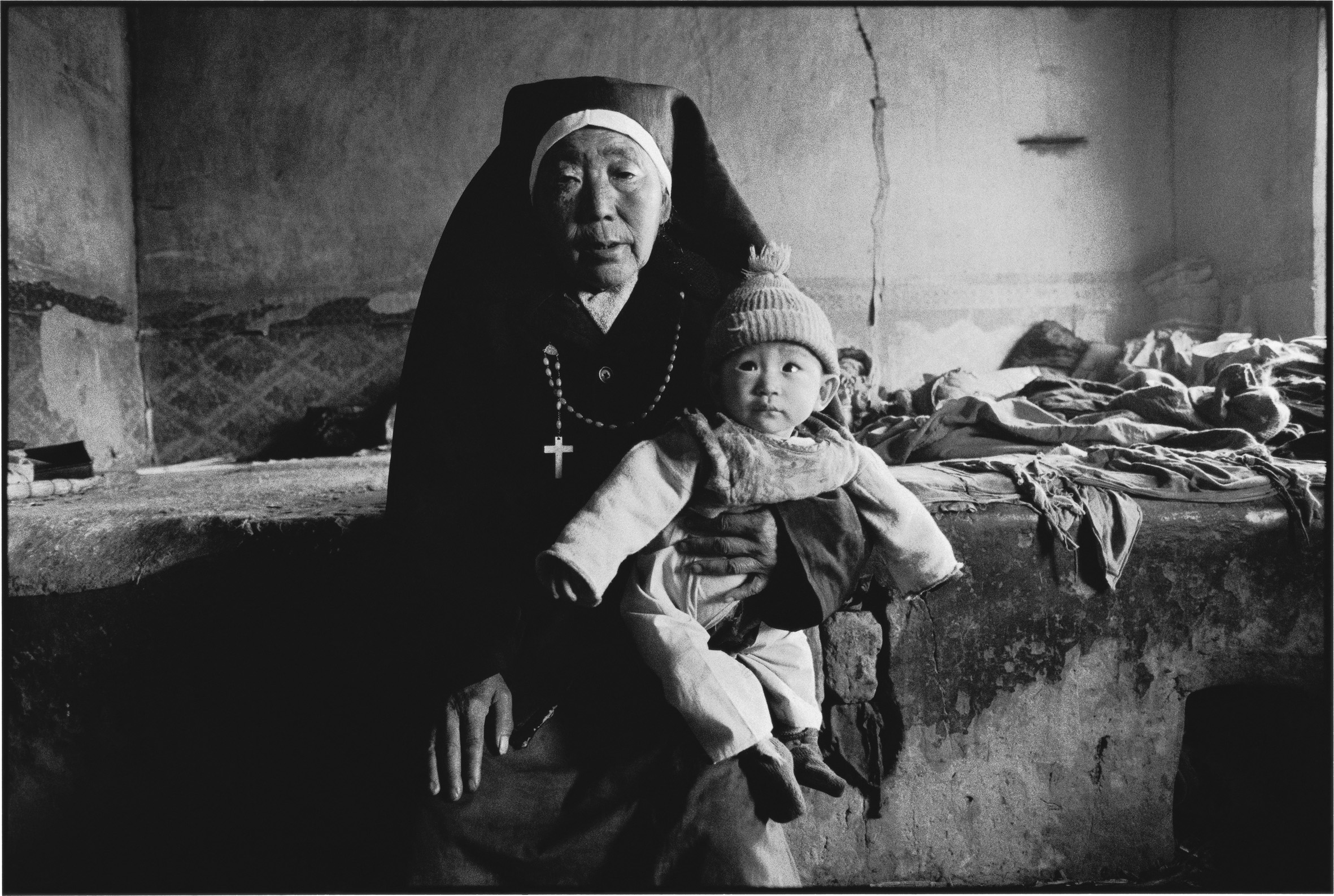 A Mongolian Nun and the Abandoned Girl She Adopted, Inner Mongolia, China