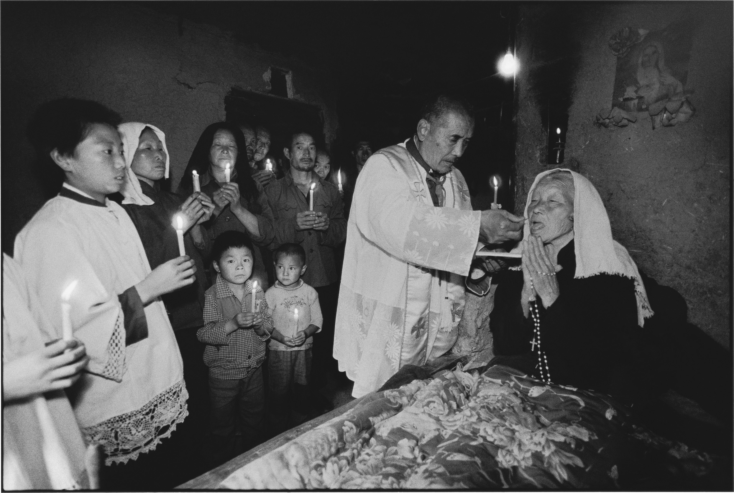 A Sick Woman Receives Communion with Her Church, Shaanxi, China