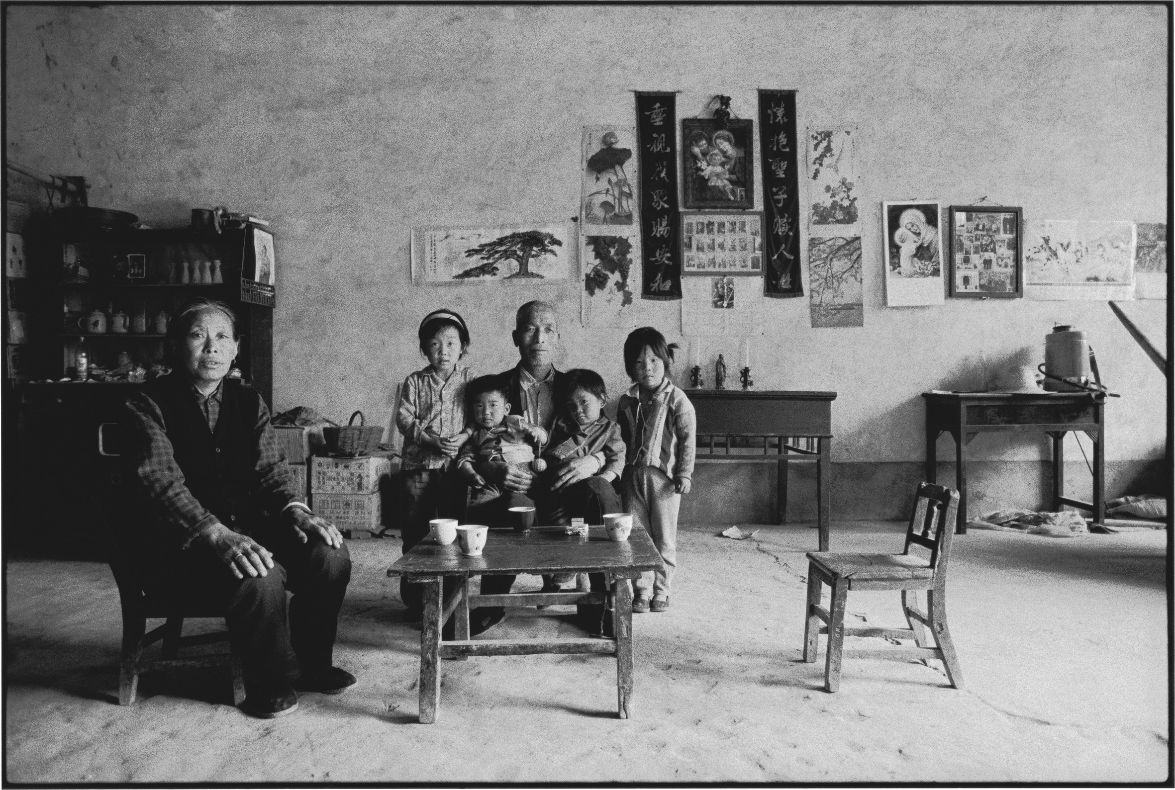 A Grandfather, Grandmother, and Their Grandchildren, Shaanxi, China
