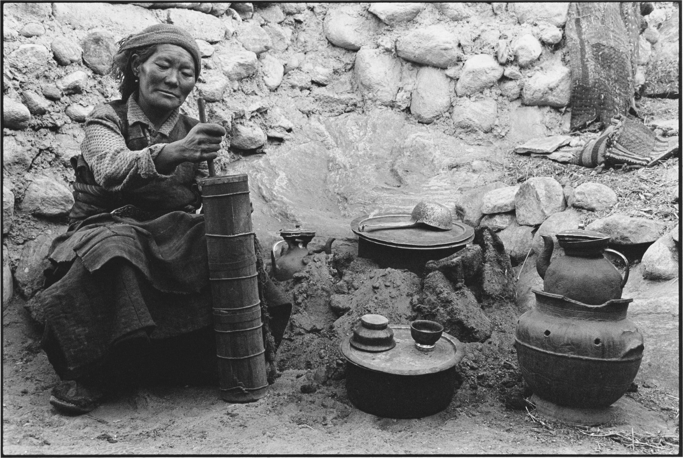 A Woman Making Tea, Tibet