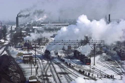 A railroad yard in Sujiatun, Liaoning Province