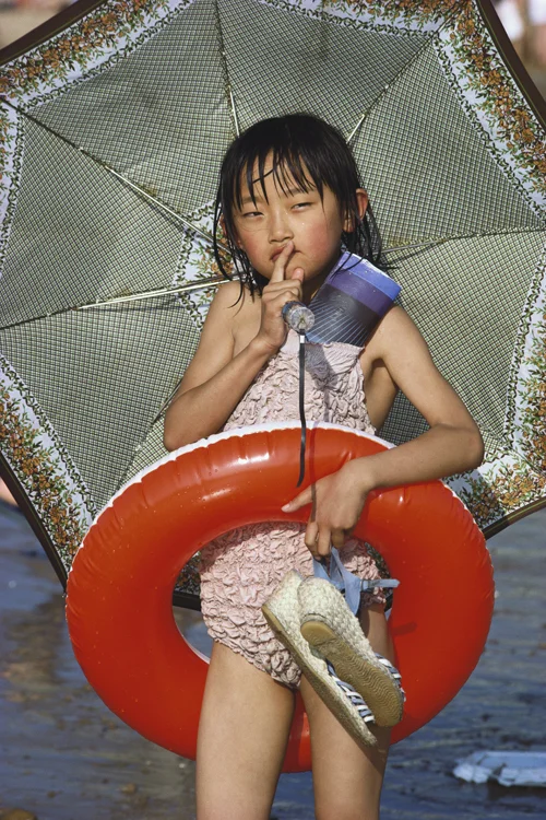 A girl at the beach in Qingdao, Shandong Province