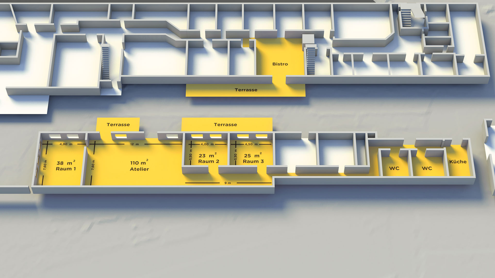 Unsere Event-Location mit Bemassung