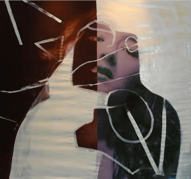  Ego I&nbsp;  Oil paint and digital artwork on stretched cotton&nbsp;  139 cm x &nbsp;134 cm  2016 &nbsp;  Sold 