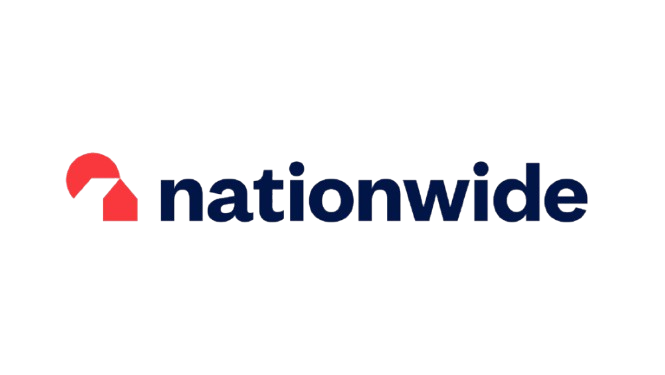 Nationwide insurance logo with a red house icon and blue text.