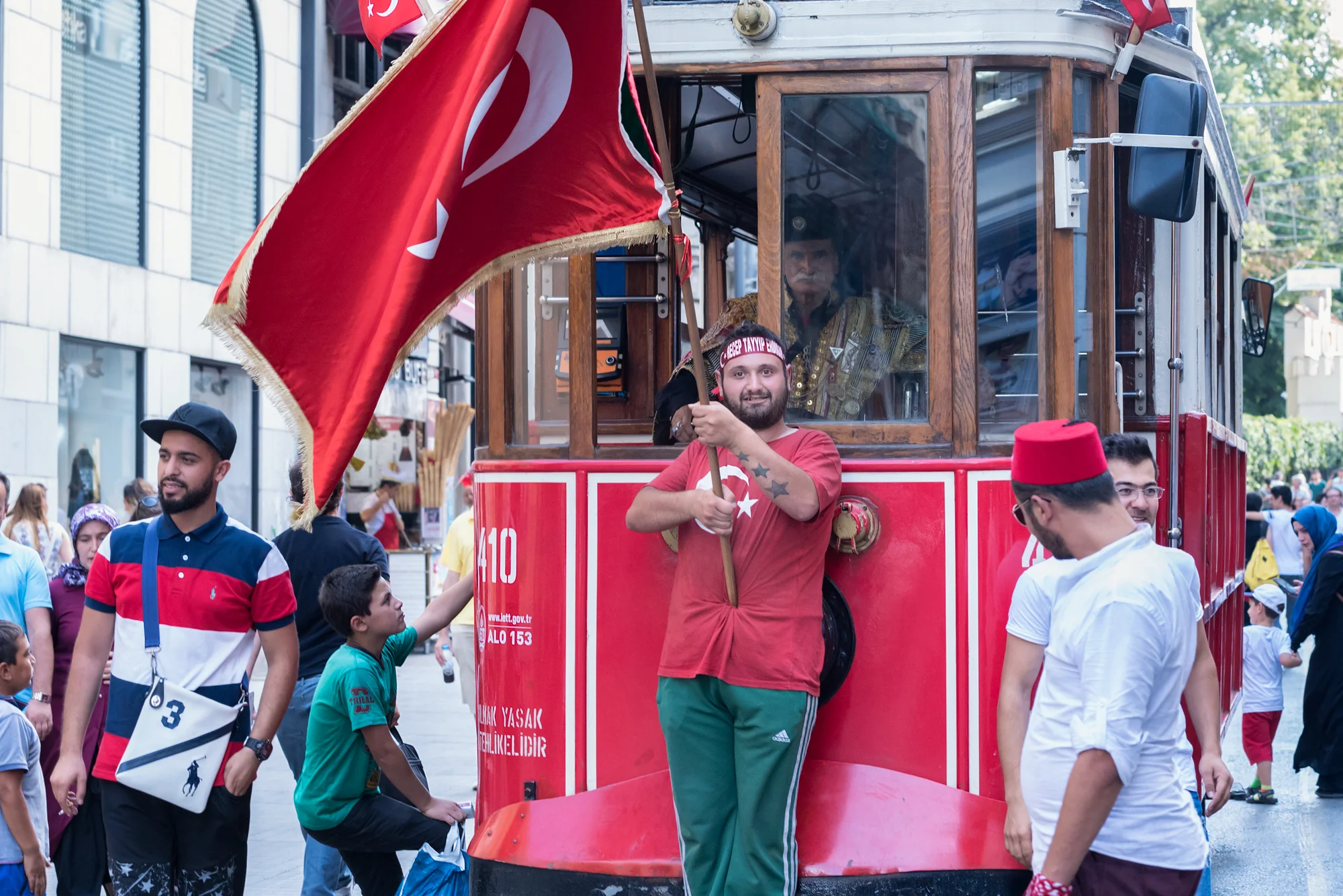 Flag and Tram
