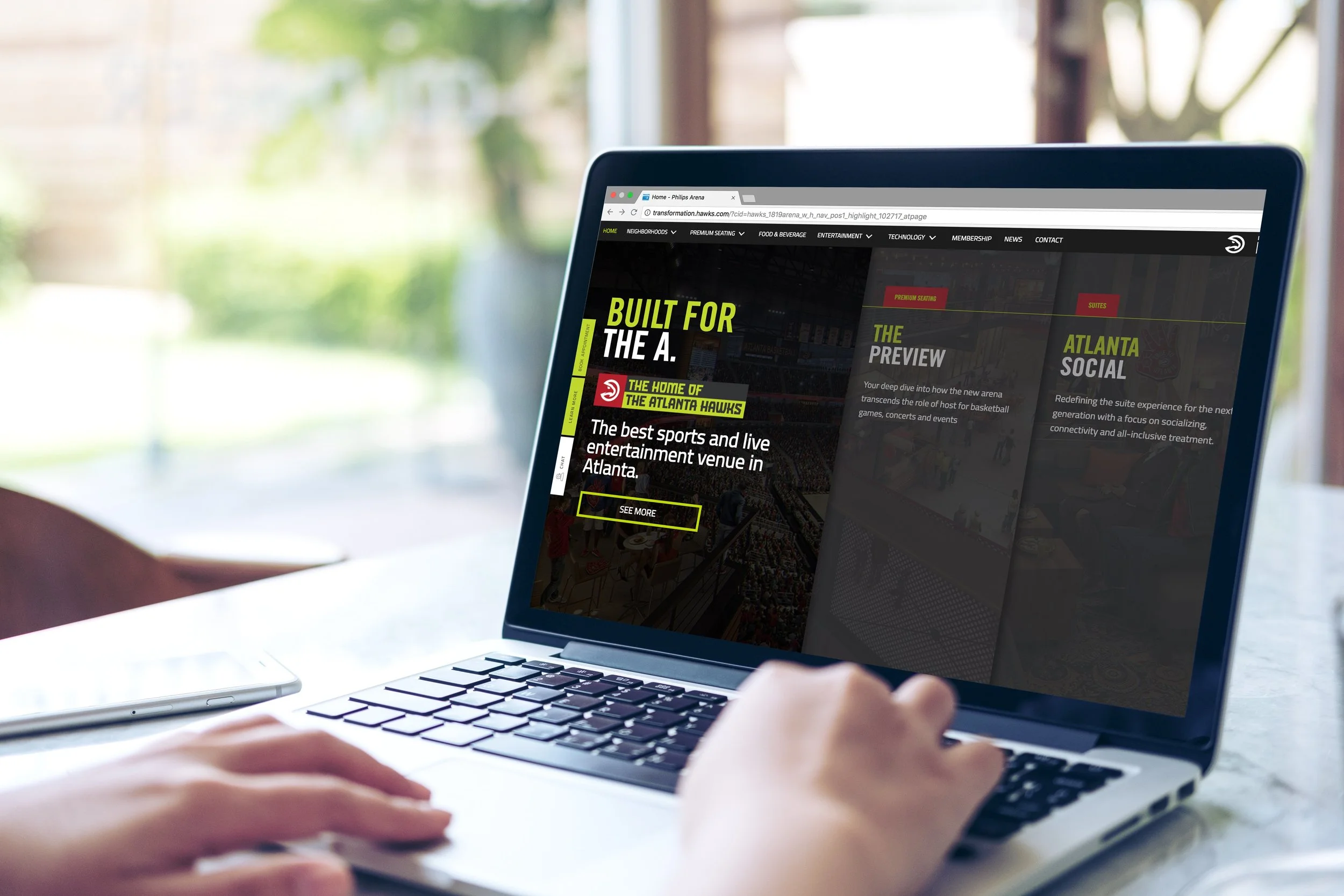 A complete website rewrite, including headlines and descriptions of the new arena’s features and amenities