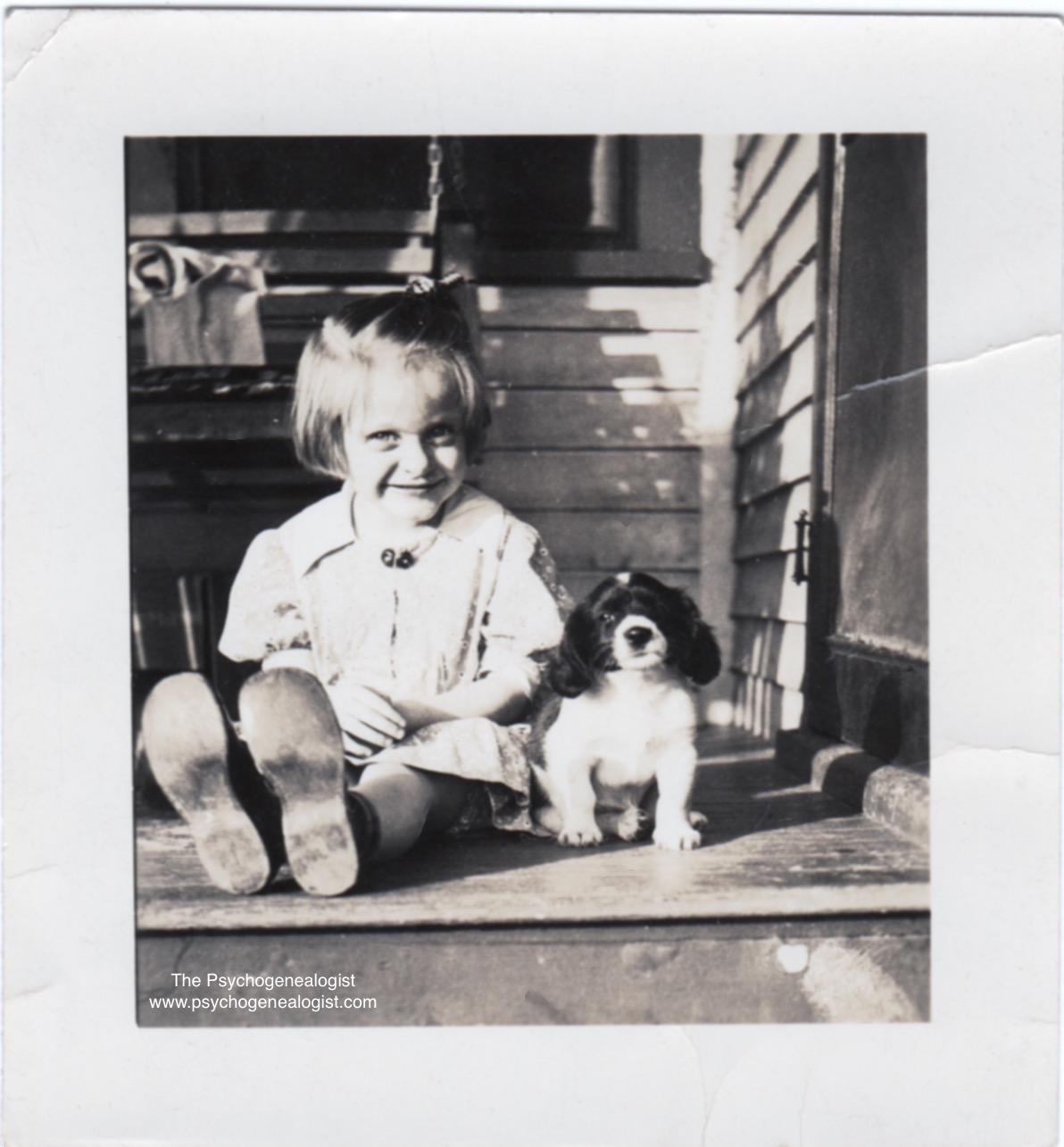 Smiling Girl with Puppy