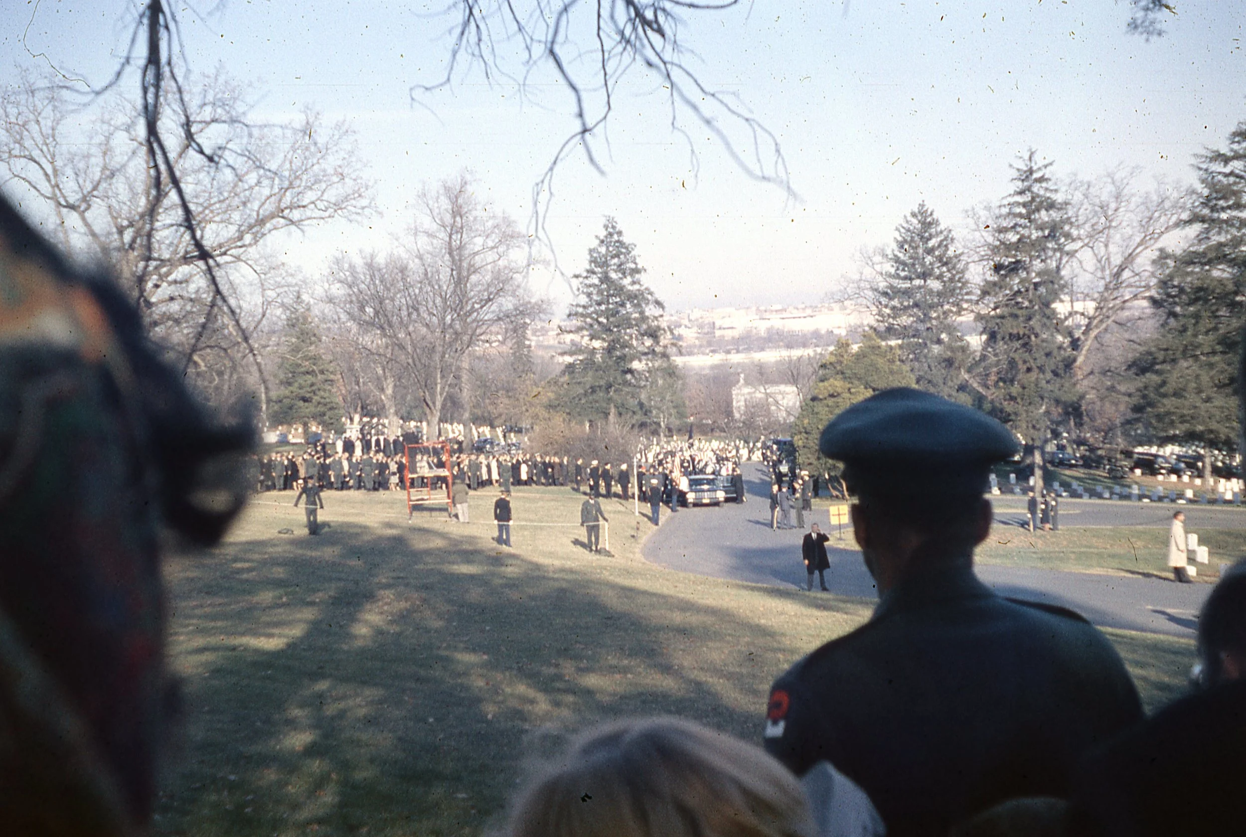 If you zoom on on this one you can see JFK's flag draped casket before it is removed. 