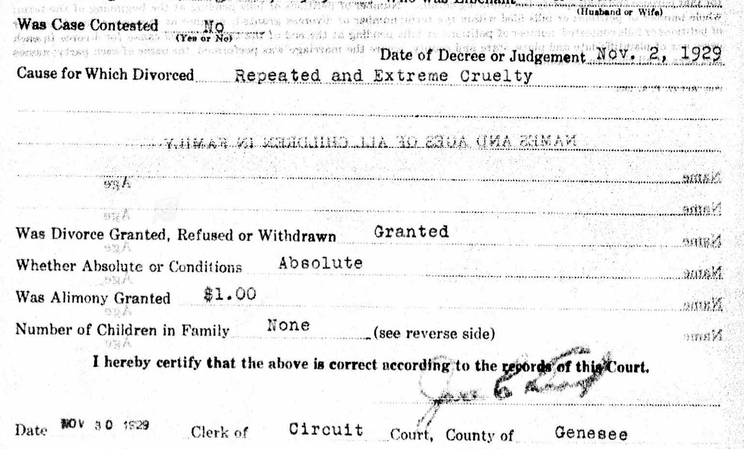 Mystery 16 Month Marriage of Porter Dean Sears (1906-1935) Ends in Divorce Due to "Repeated and Extreme Cruelty"