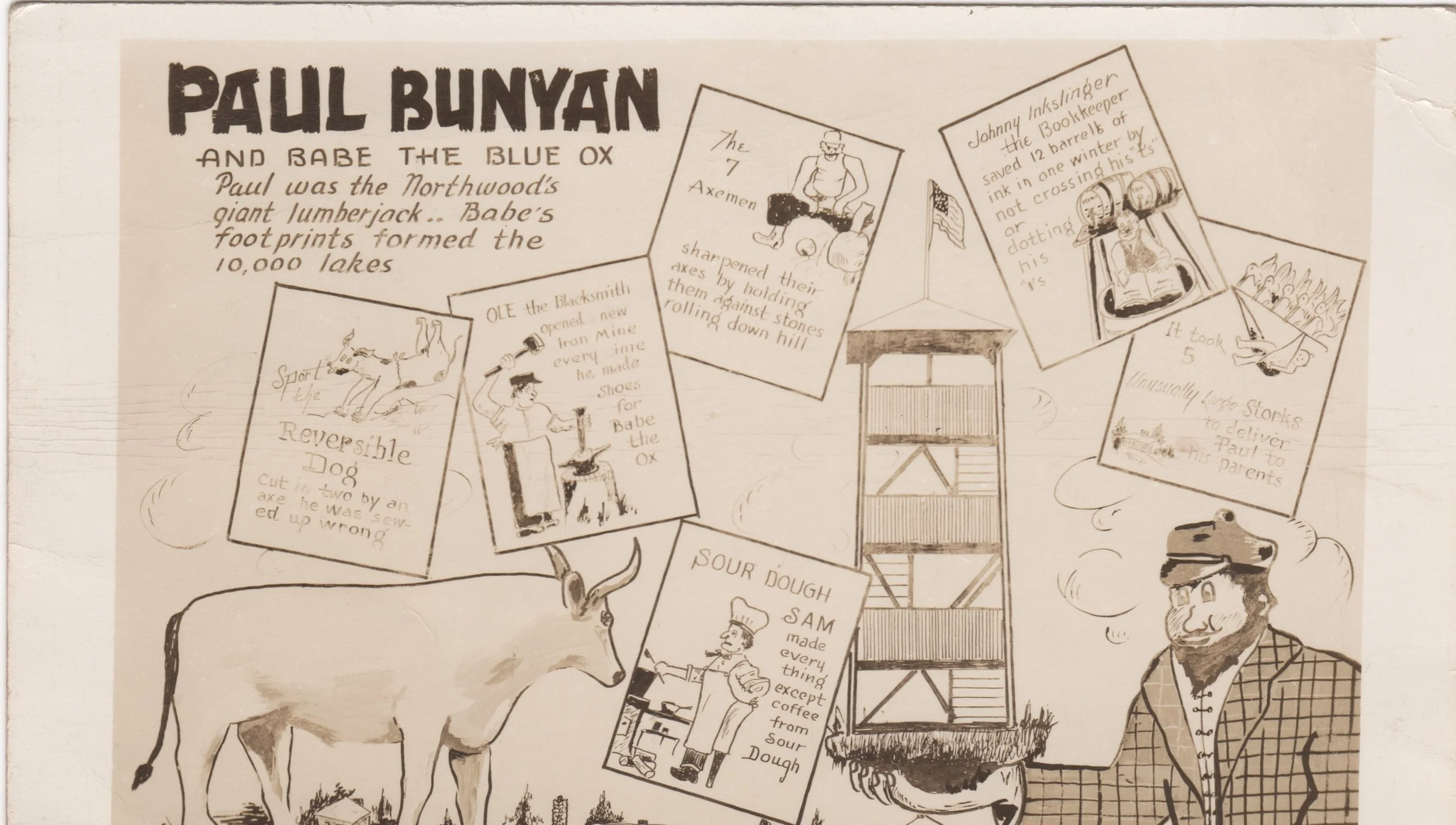 The Psychogenealogist Pic of the Week (#78) - Paul Bunyan, Flossie Stimer, and Grayling, MI - 1946