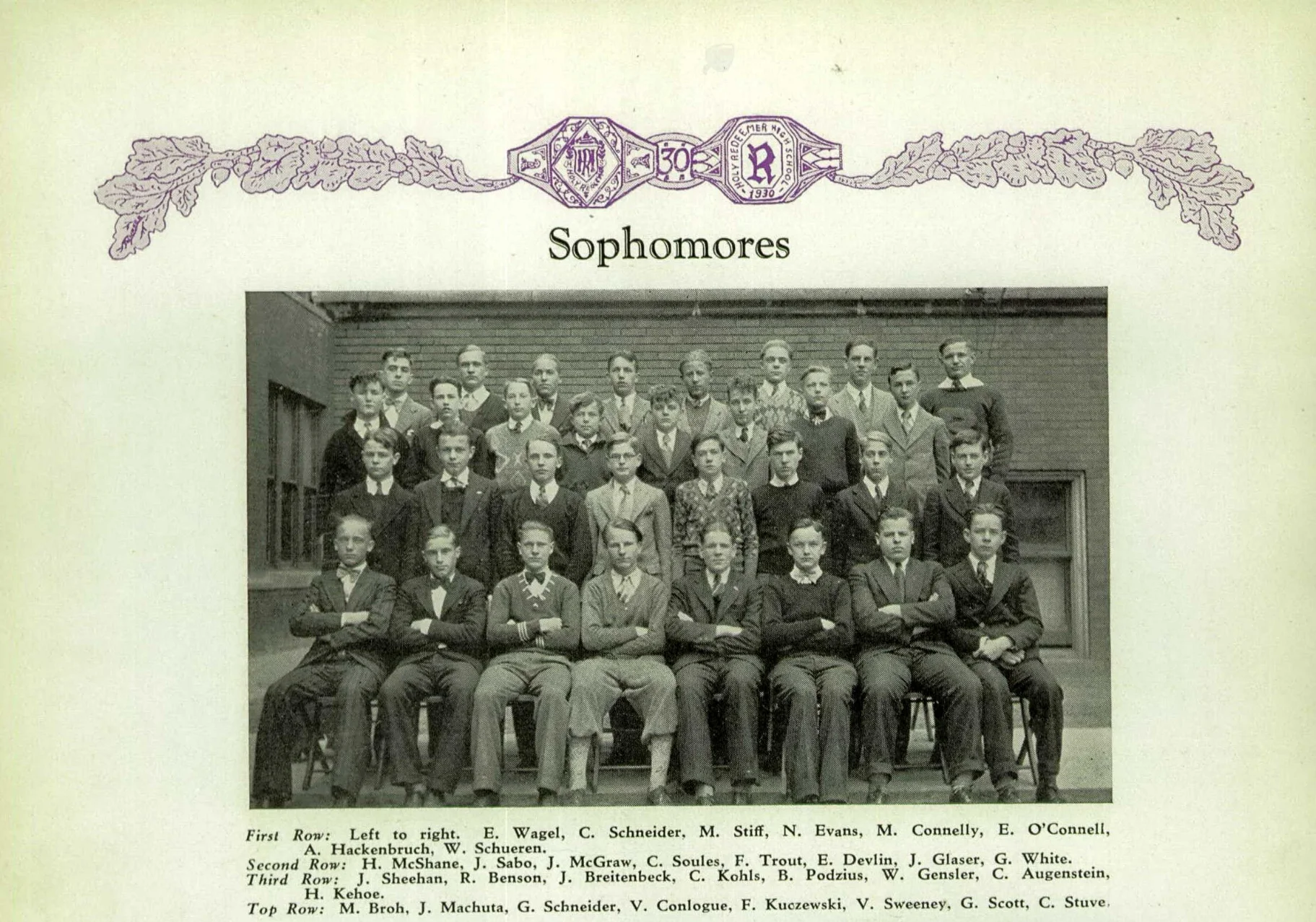 1930 Holy Redeemer High Schoo Yearbook