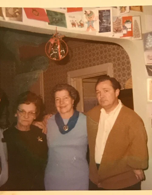 Thelma (left) with oldest child, Charles Jr. (right)