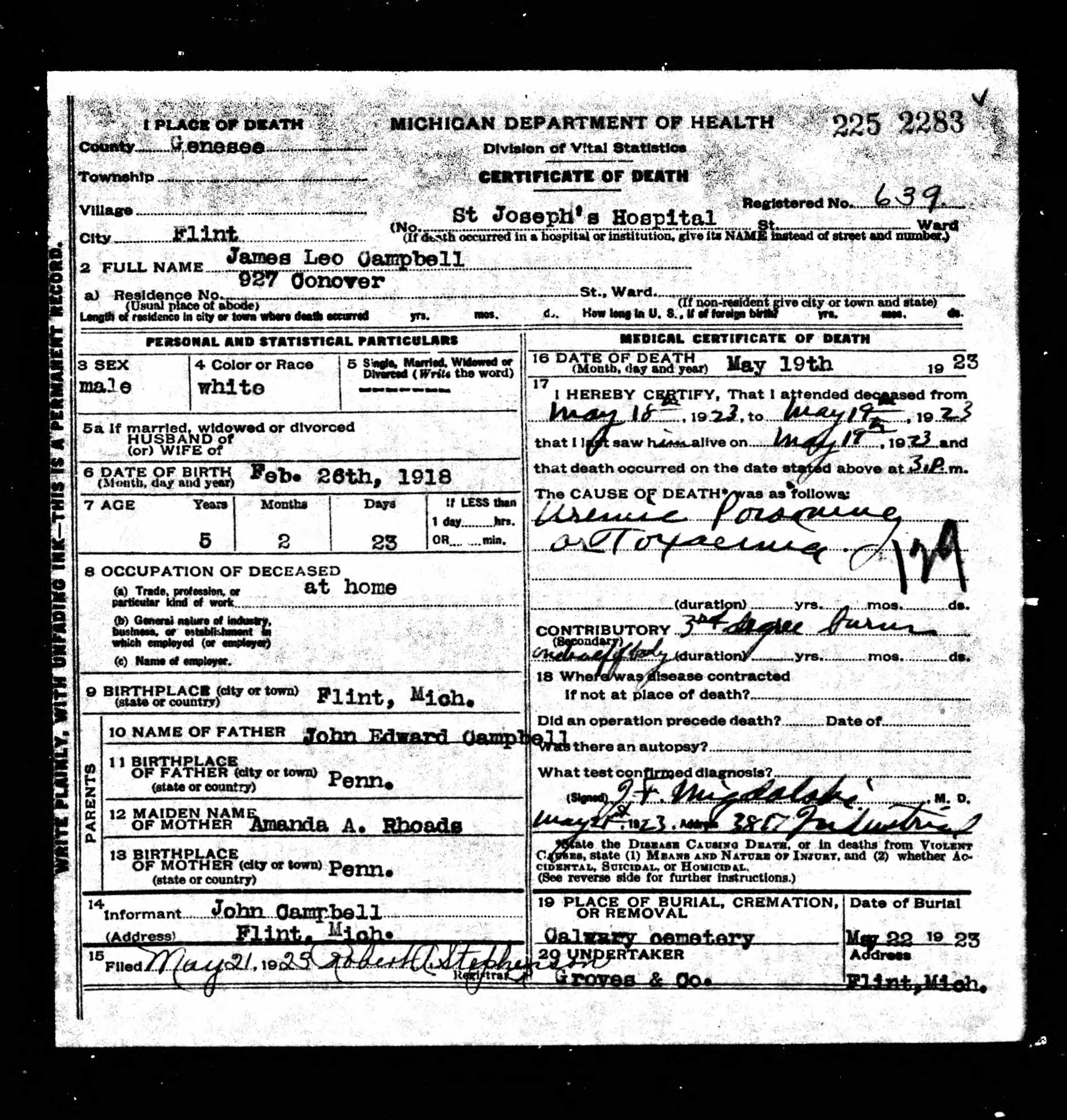 Leo Campbell death certificate.jpg