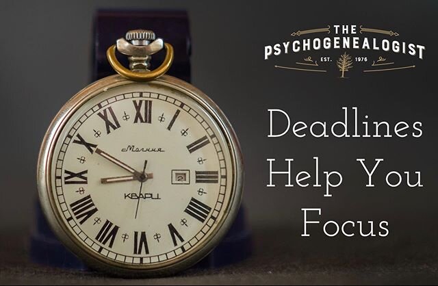 Deadlines help you focus. This is one of the lessons I learned from one month of daily #genealogy writing. Check out the others. 👉 https://www.psychogenealogist.com/blog/2020/6/23/10-lessons-from-one-month-of-daily-genealogy-writing

DM me for a cli