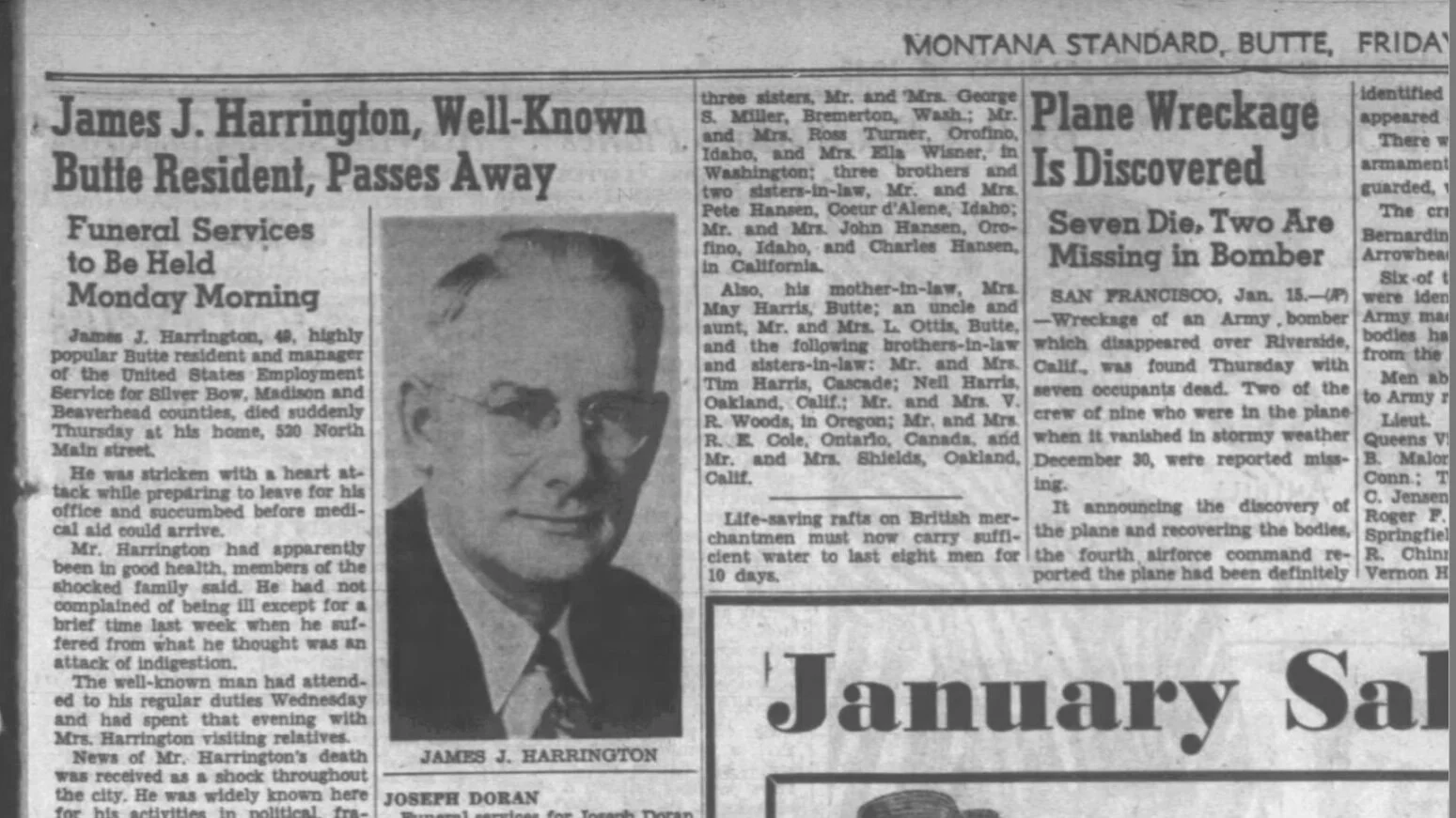 James J. Harrington (1892-1942) of Butte, Montana