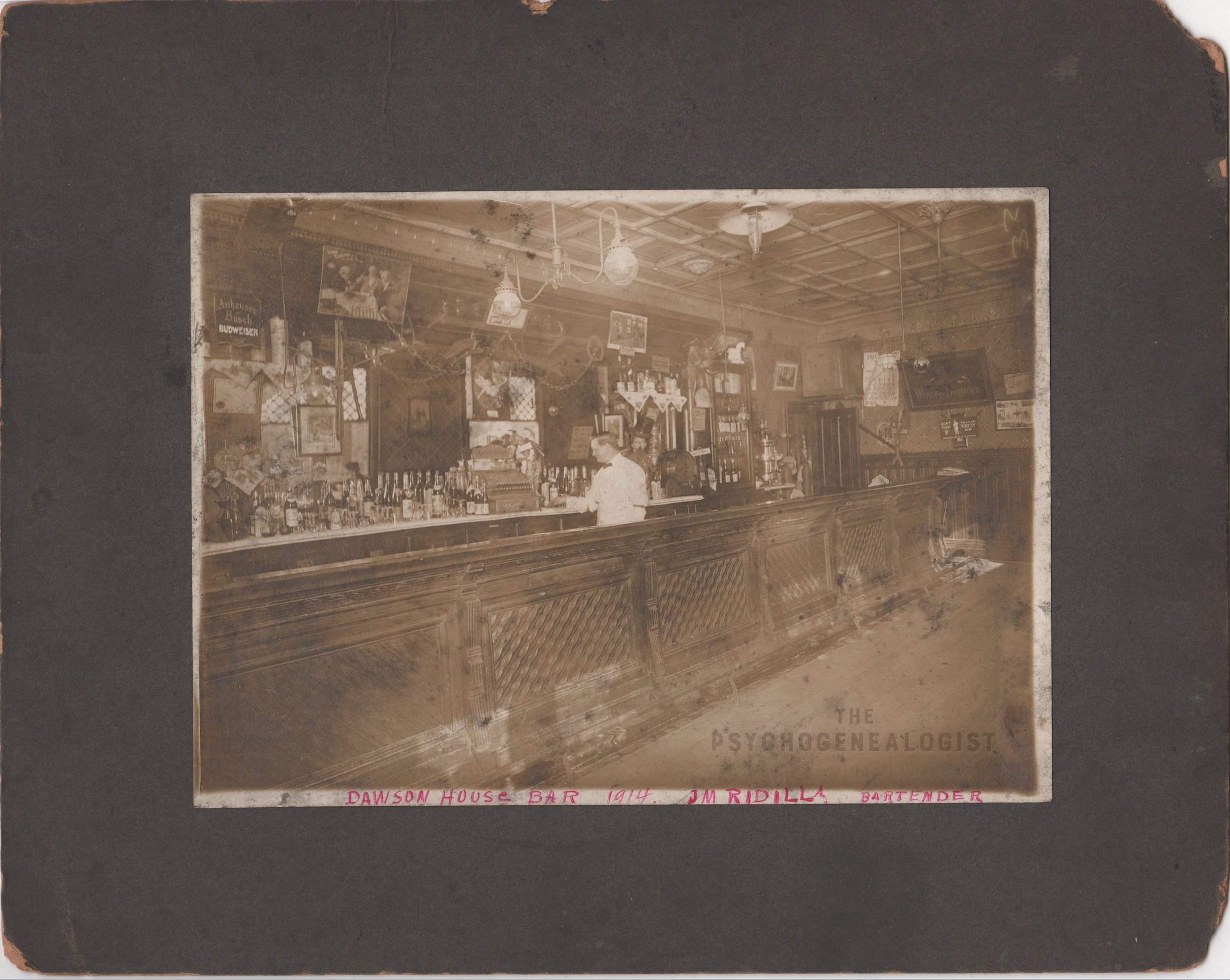 1914 Photo of Dawson House Bar Tender Joseph Michael Ridilla (1877-1961)