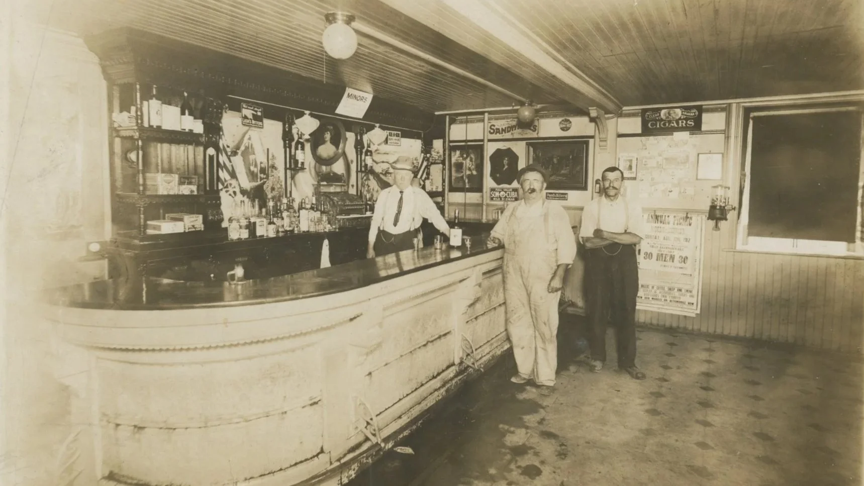 A Saloon Interior in Blandon, Pennsylvania, Dated to 1917 by a Campaign Sign