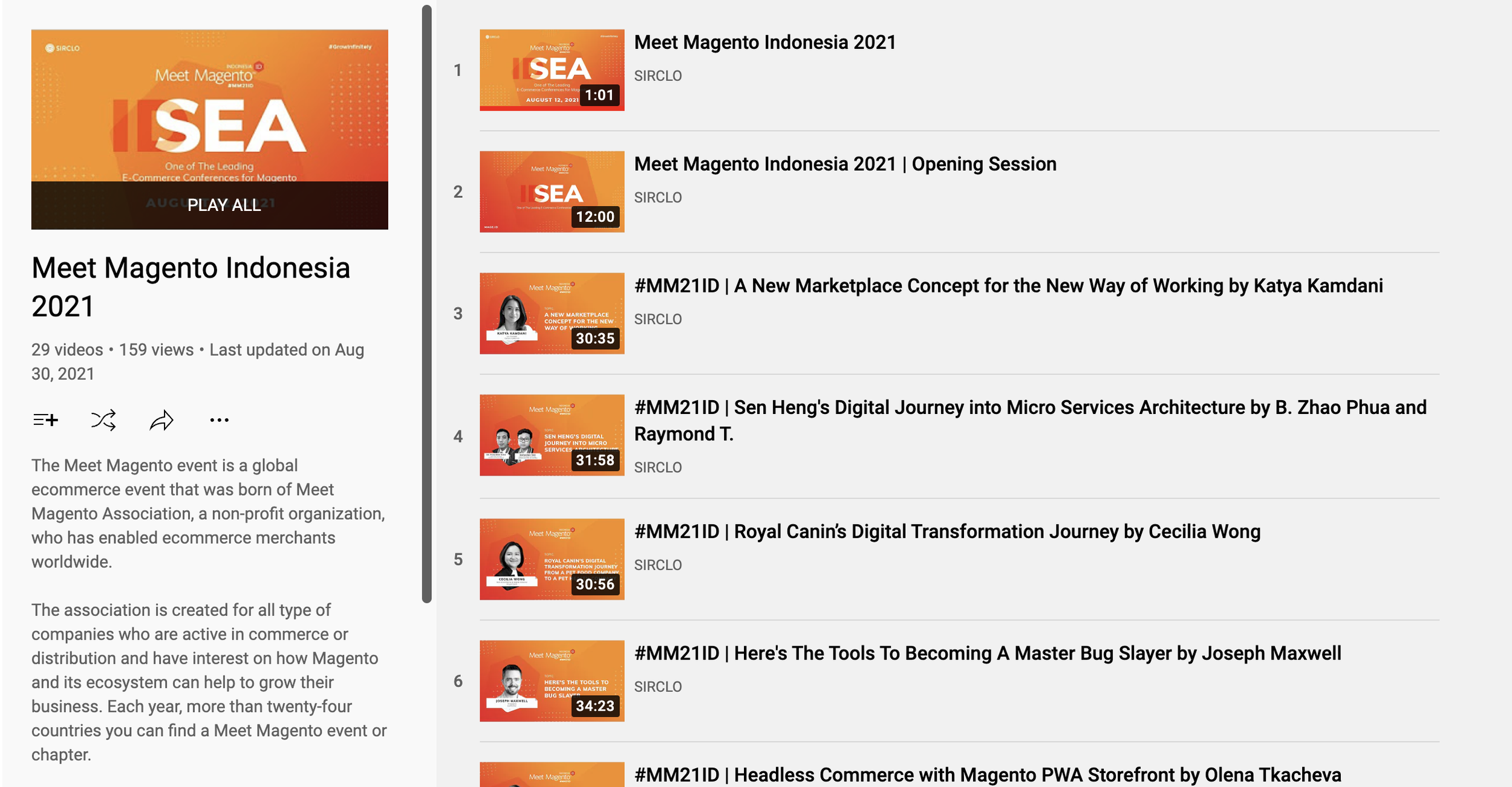 Last year sessions are available at our Youtube Channel