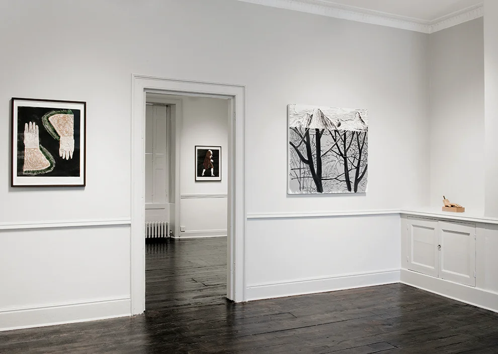 Installation view - Mamma Andersson, Mamma Andersson in far room, Dexter Dalwood, John Stezaker