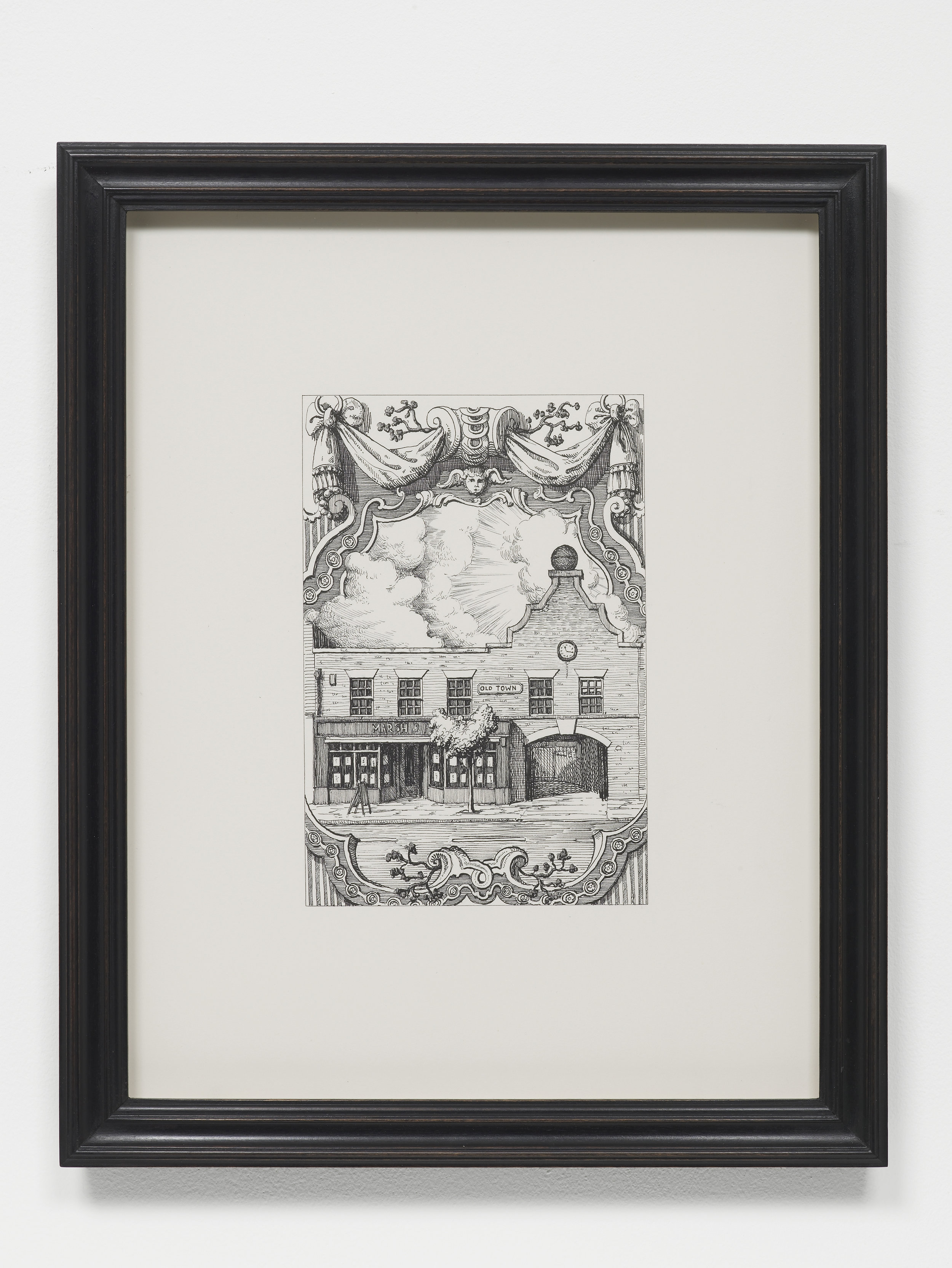 Pablo Bronstein, 28 Old Town, SW4 , 2017, Ink on paper, artist’s frame, 42.5 x 34 x 2.5 cm
