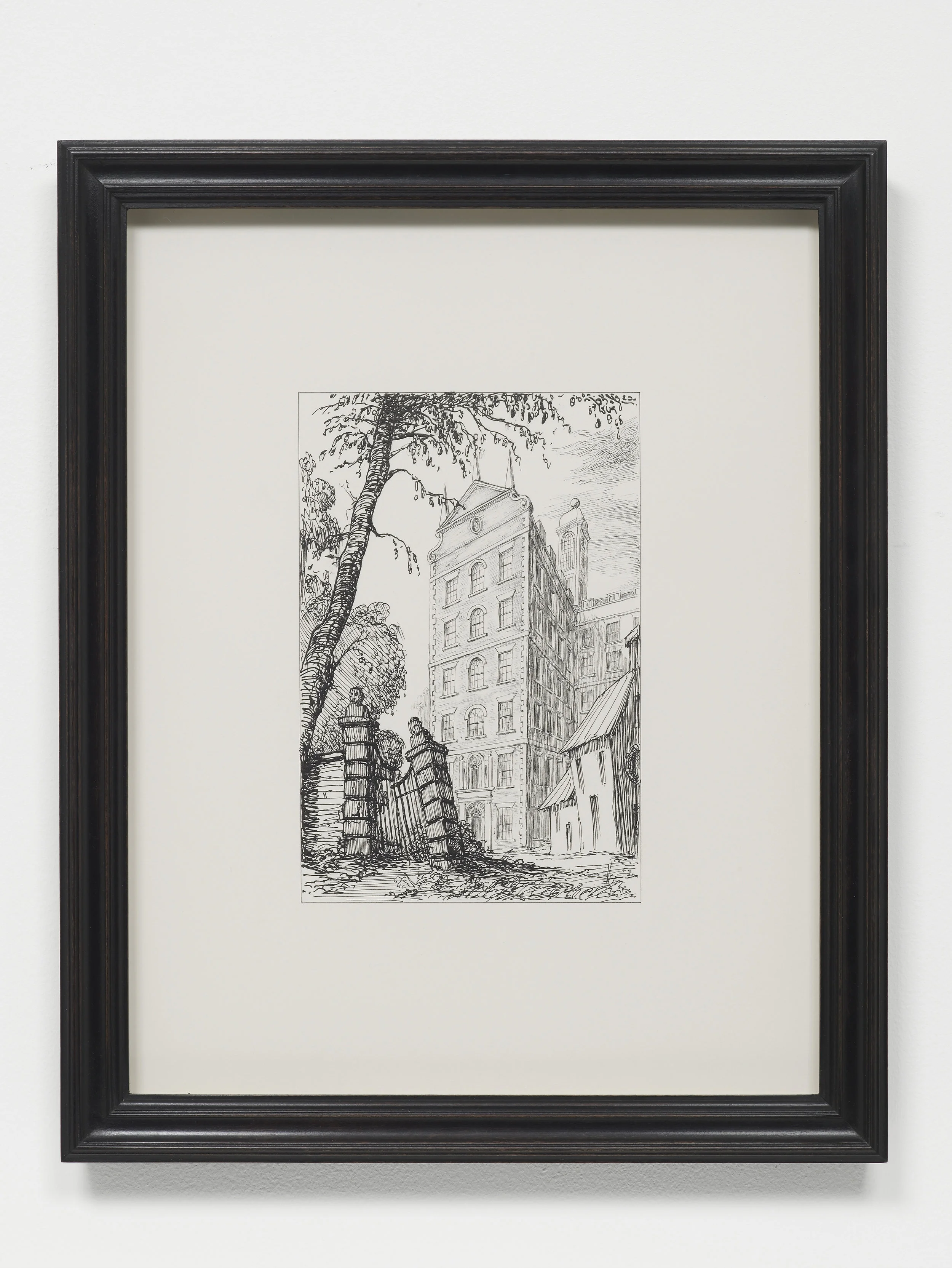 Pablo Bronstein, Dufours Place, W1, Ink on paper, artist’s frame, 2017, 42.5 x 34 x 2.5 cm,