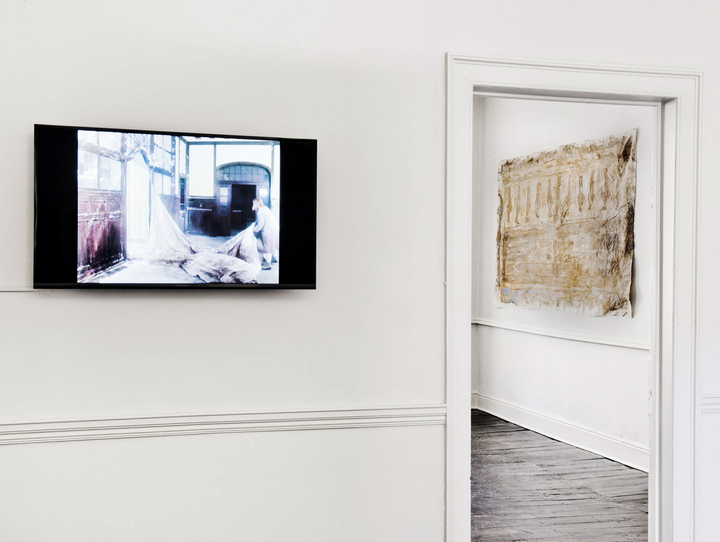 Installation view - Heidi Bucher, still from Bellevue, 1990, Kreuzlingen