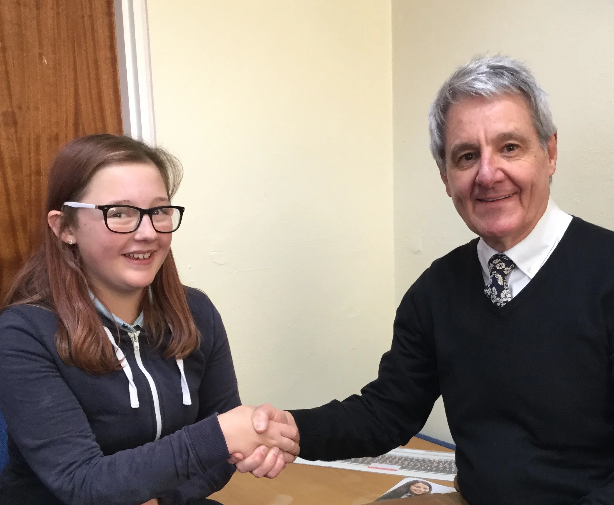 Student Viki with Councillor Desmonde