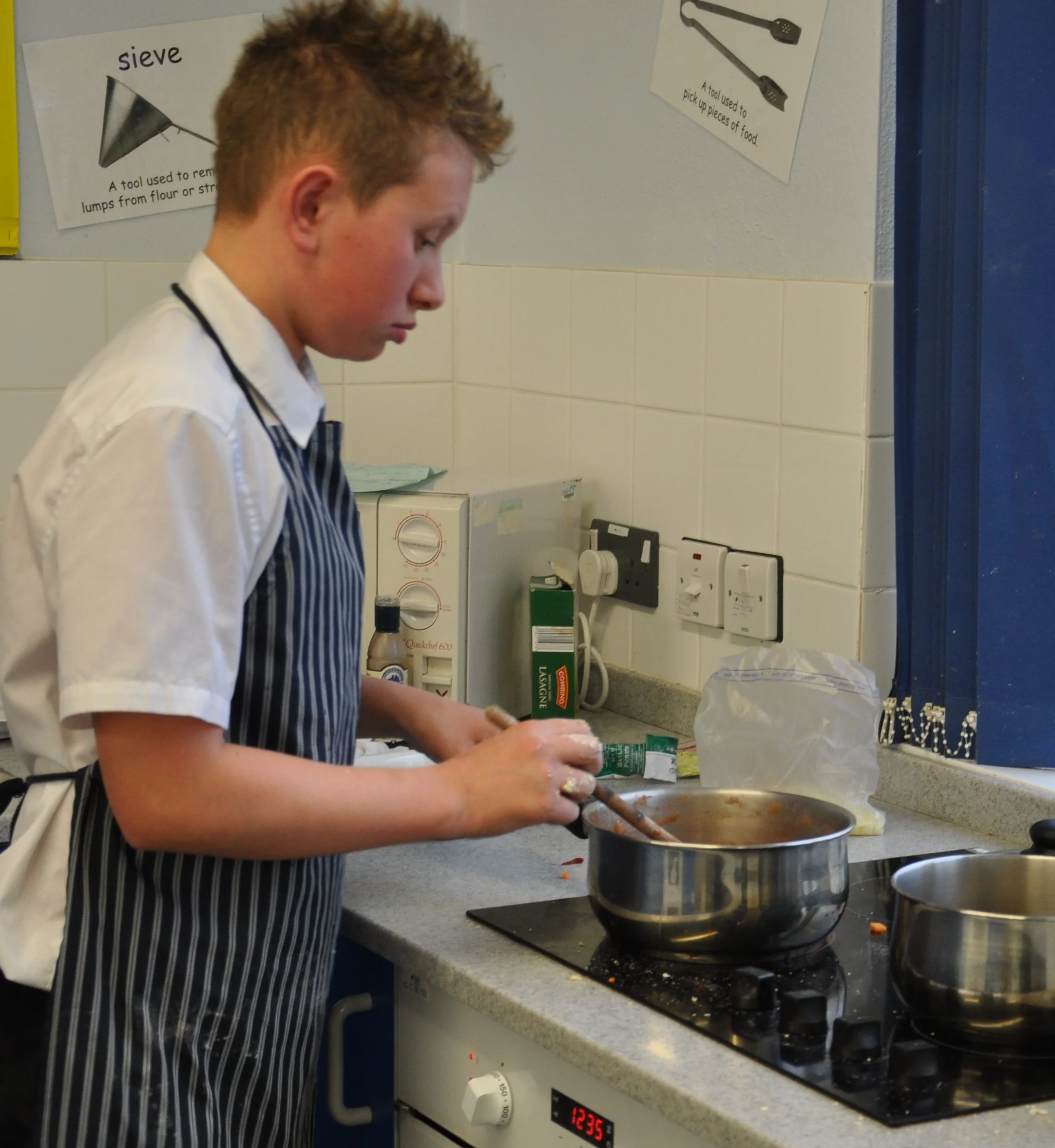 Max cooking at Pool Academy