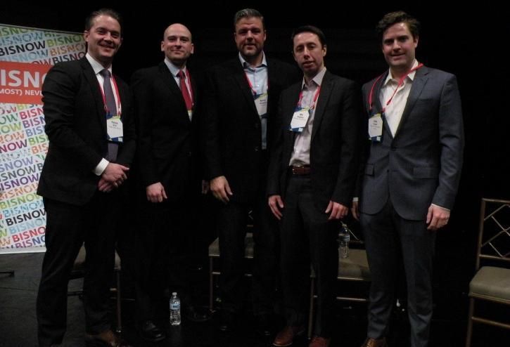 Faegre Baker Daniels principal Patrick Miller, Leopardo Cos. Vice President of Safety Ralph Barszcz, Skender Chief Technology Officer Kevin Bredeson, McShane Construction Executive Vice President Mat Dougherty and Pepper Construction Vice President, Integrated Construction Solutions Jake Pepper