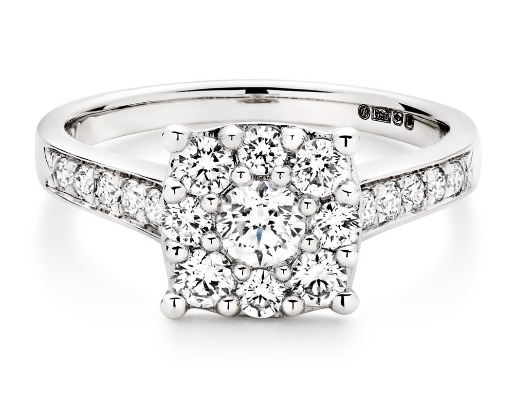 Our Platinum Diamond Cluster Ring is filled with dazzling diamonds so you can sparkle forever. 