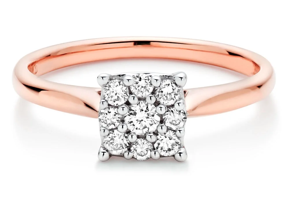 Our 18ct Rose Gold Diamond Cluster Ring , perfect for a beautifully modern look. 