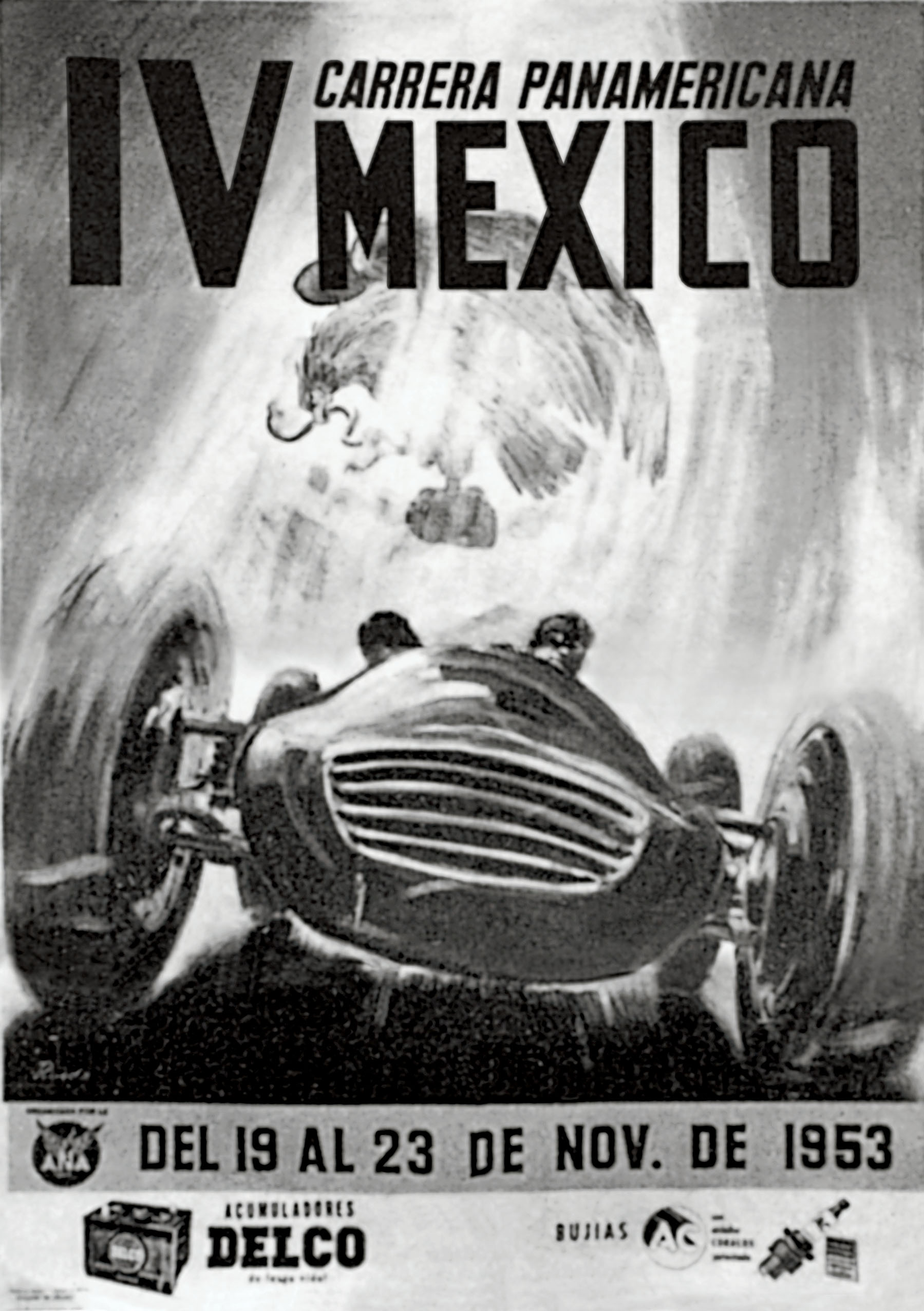 A poster for the 1953 Carrera Panamericana Rally in Mexico, a race which helped inspire the birth of the TAG Heuer Carrera . 