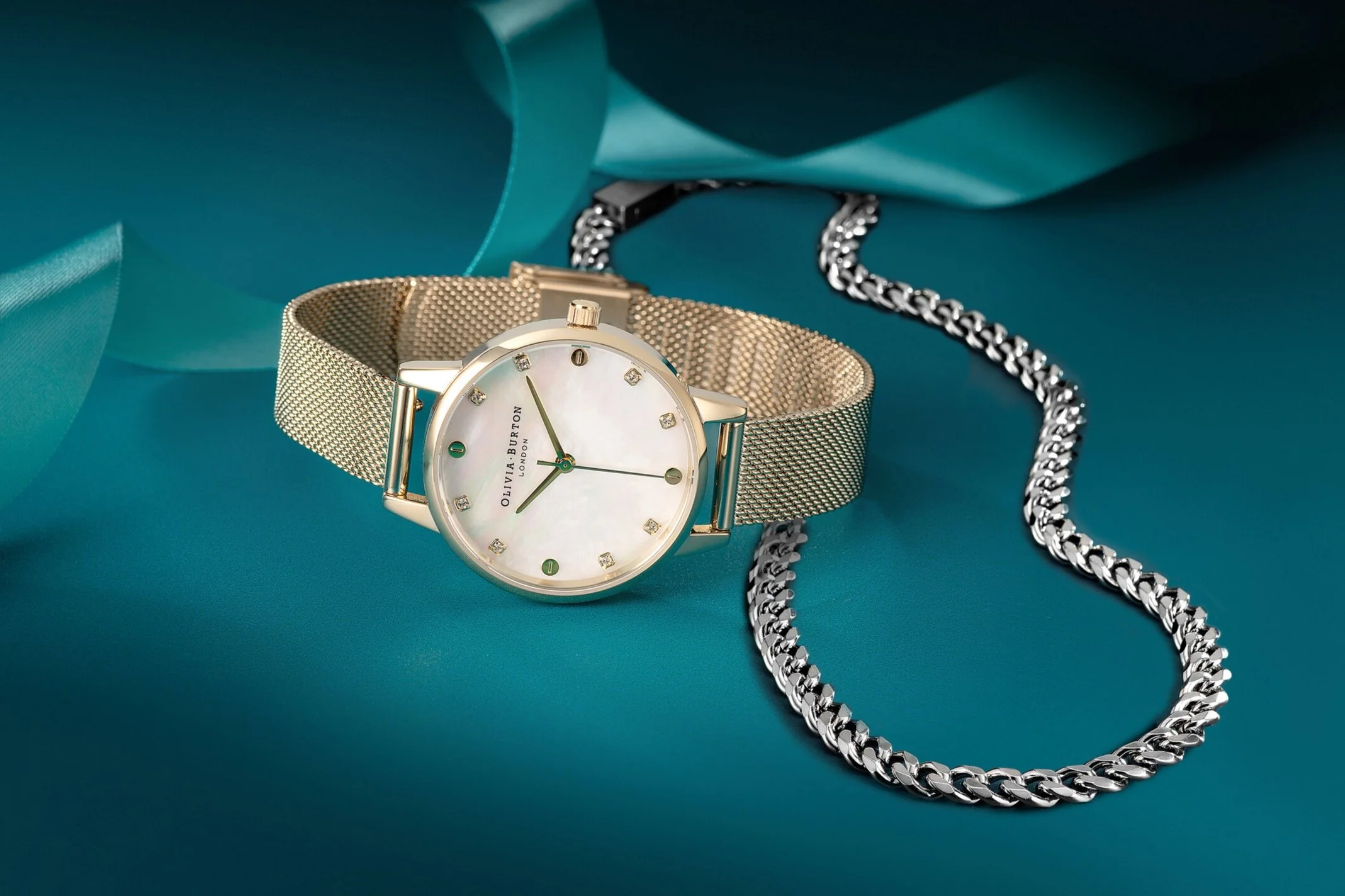 Stainless Steel Olivia Burton Queen Bee Mother Of Pearl Olivia