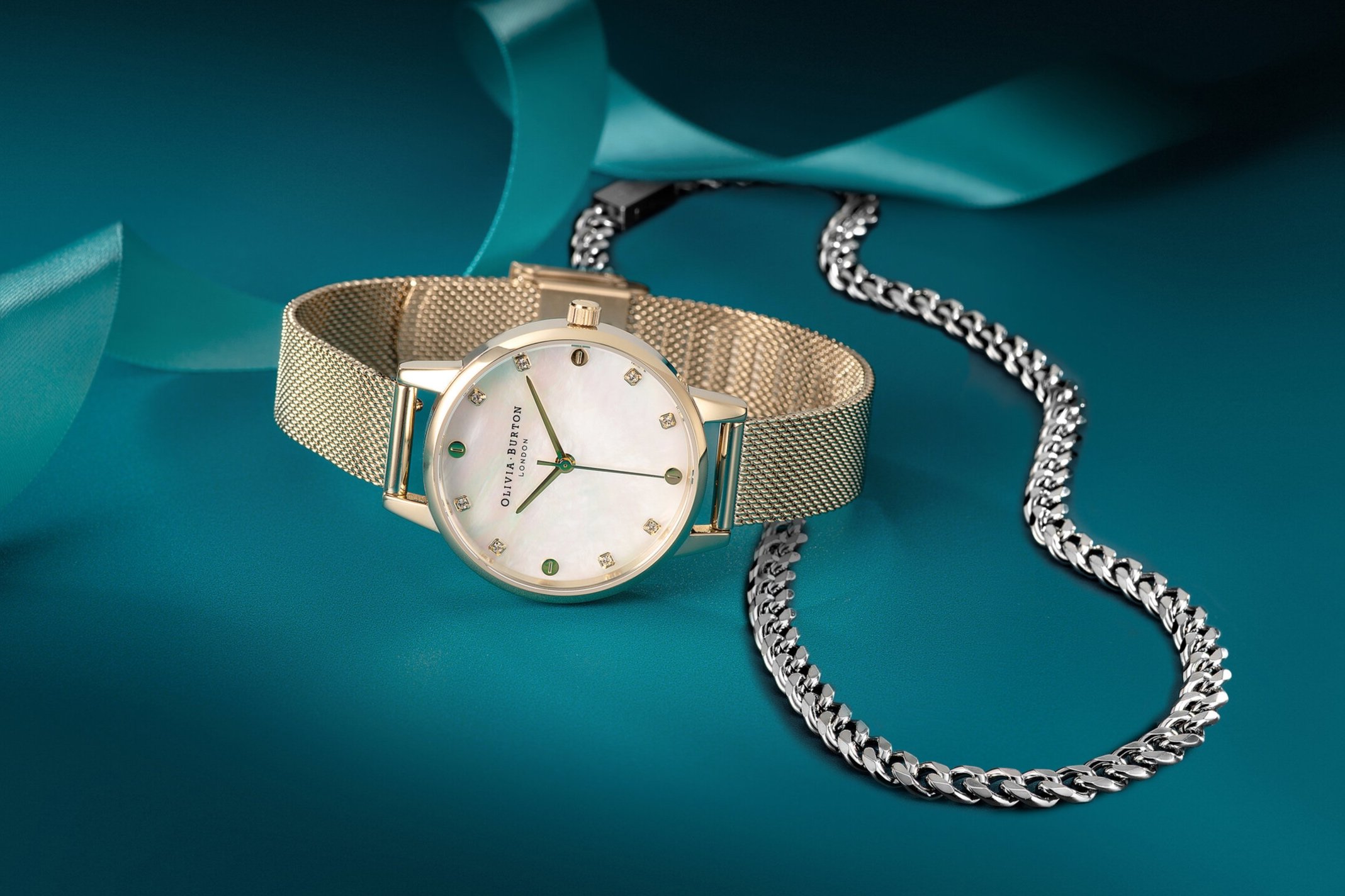 Stainless Steel Olivia Burton Queen Bee Mother Of Pearl Olivia