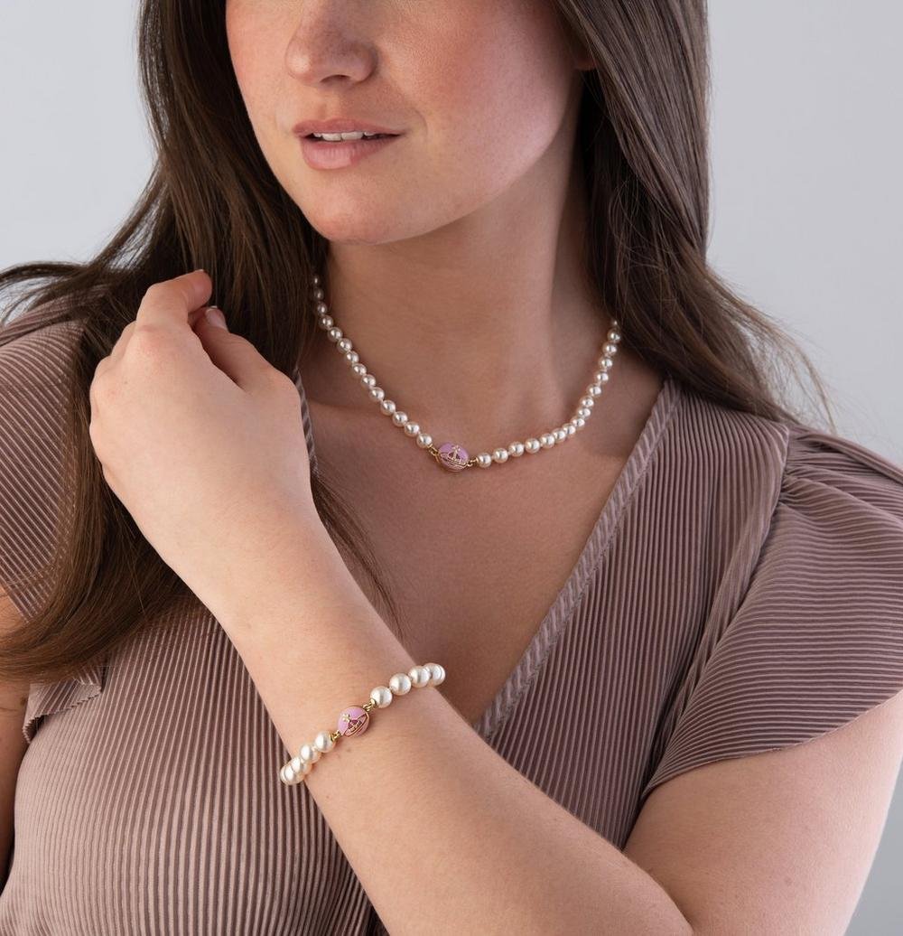 9ct White Gold Freshwater Cultured Pearl Bracelet | 0005470 | Beaverbrooks  the Jewellers